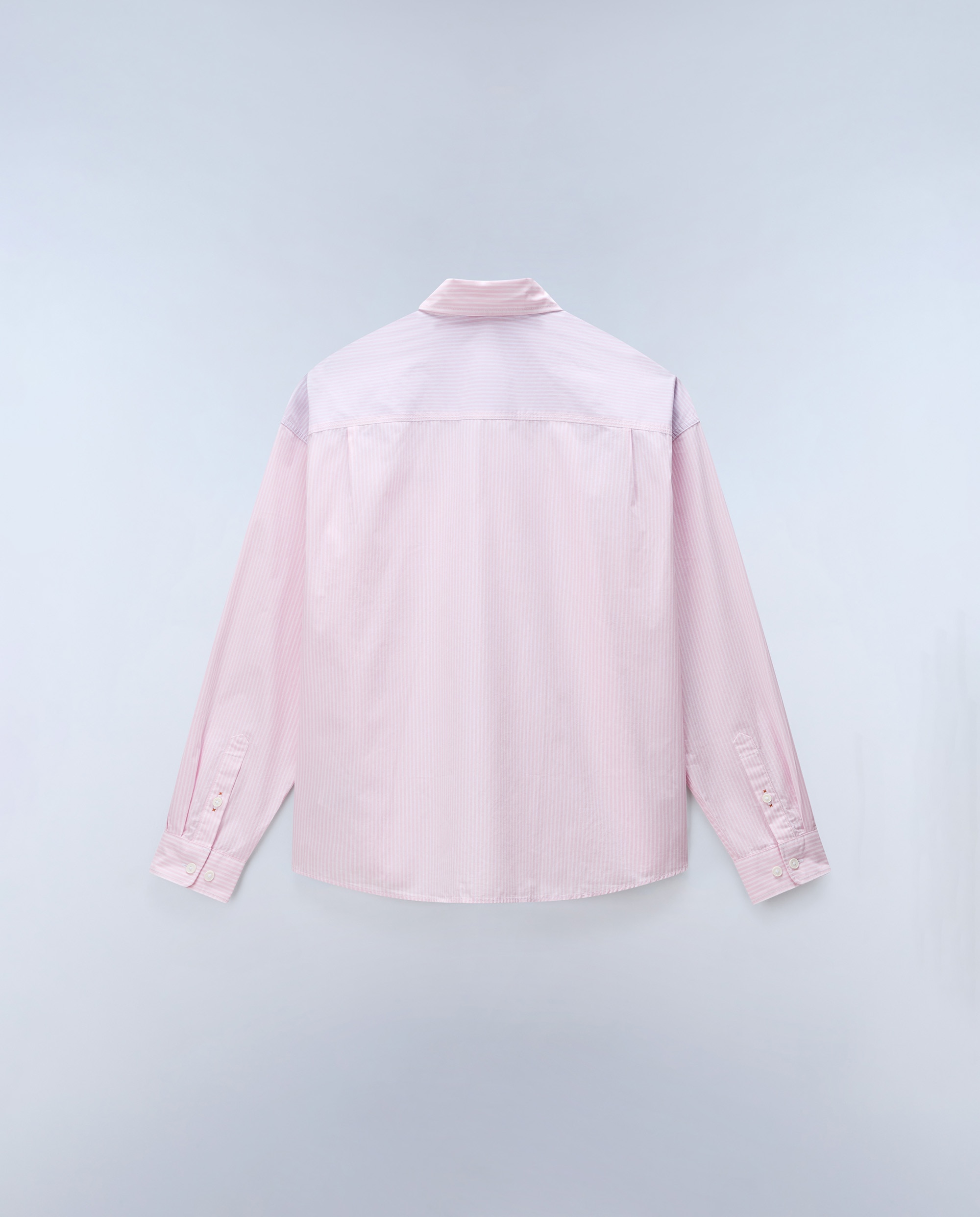 Imagen 4 de Camisa de algodón eos de hombre con corte relaxed de rayas - Napapijri - Blanco / Rosa Blanco / Rosa