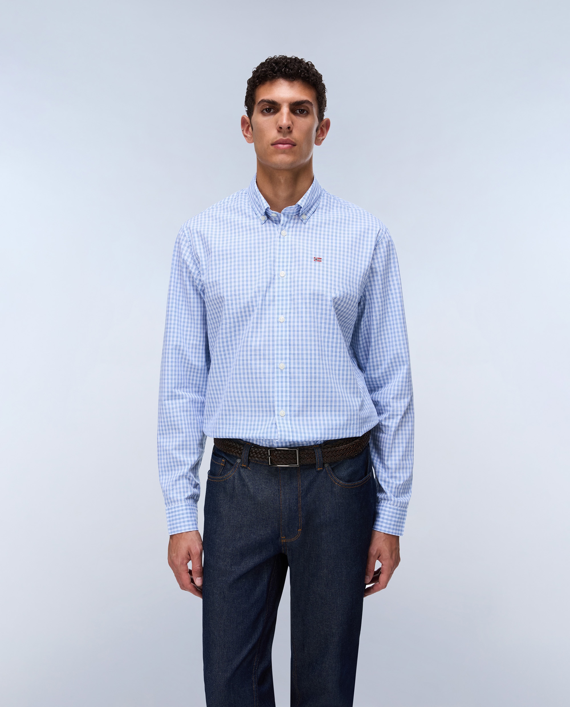 Imagen 2 de Camisa en popelin de hombre terra de manga larga - Napapijri - Azul Azul
