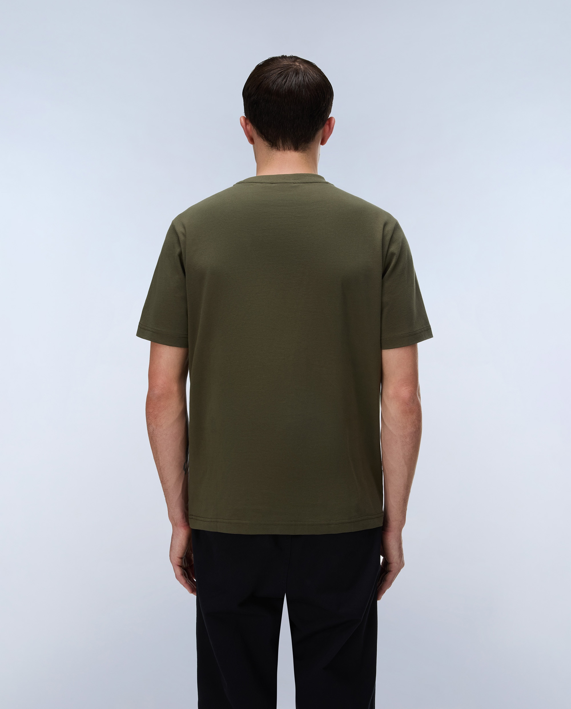 Camiseta de algodón de hombre box logo de manga corta - Napapijri - Verde Oliva Verde Oliva-3