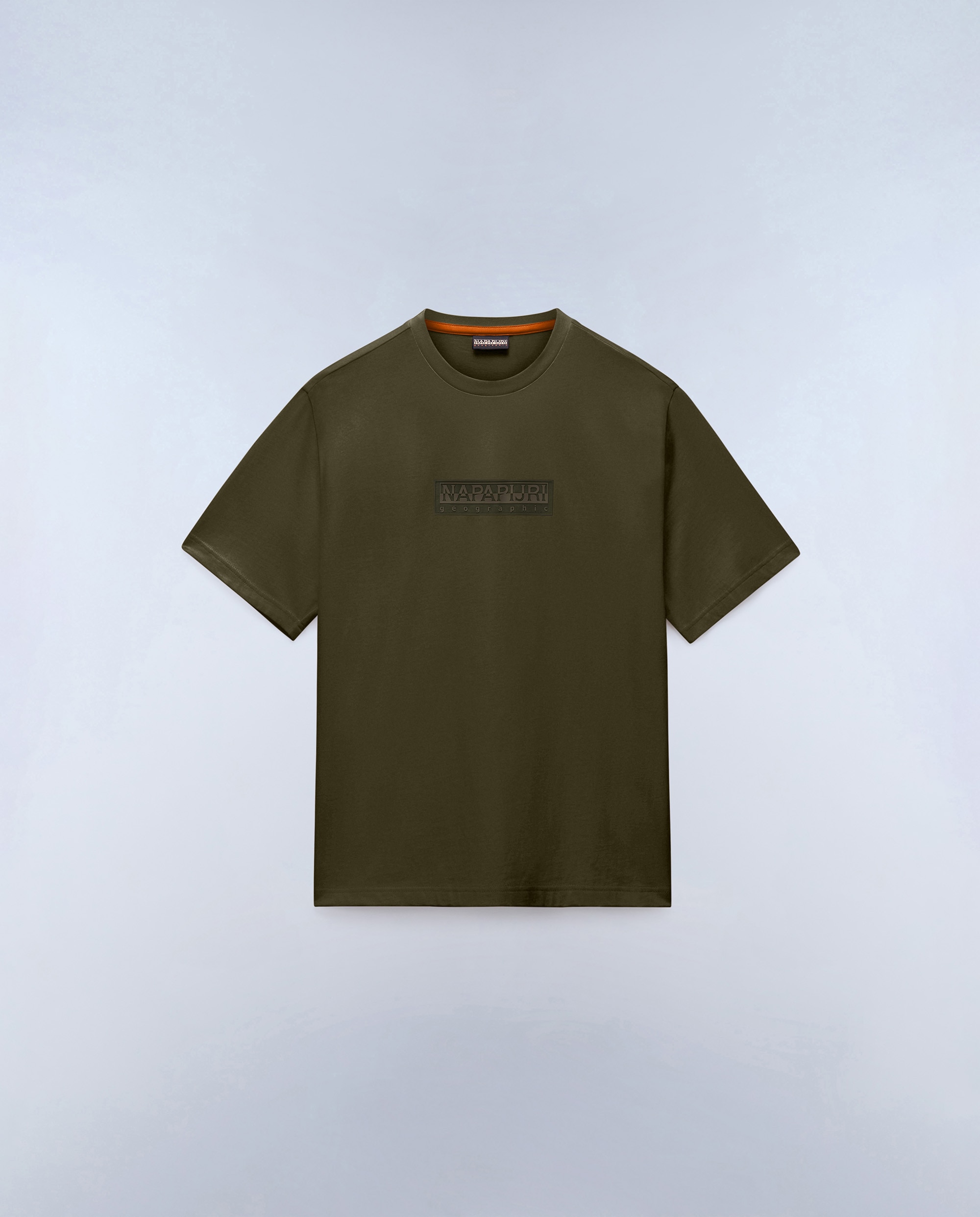 Camiseta de algodón de hombre box logo de manga corta - Napapijri - Verde Oliva Verde Oliva-5