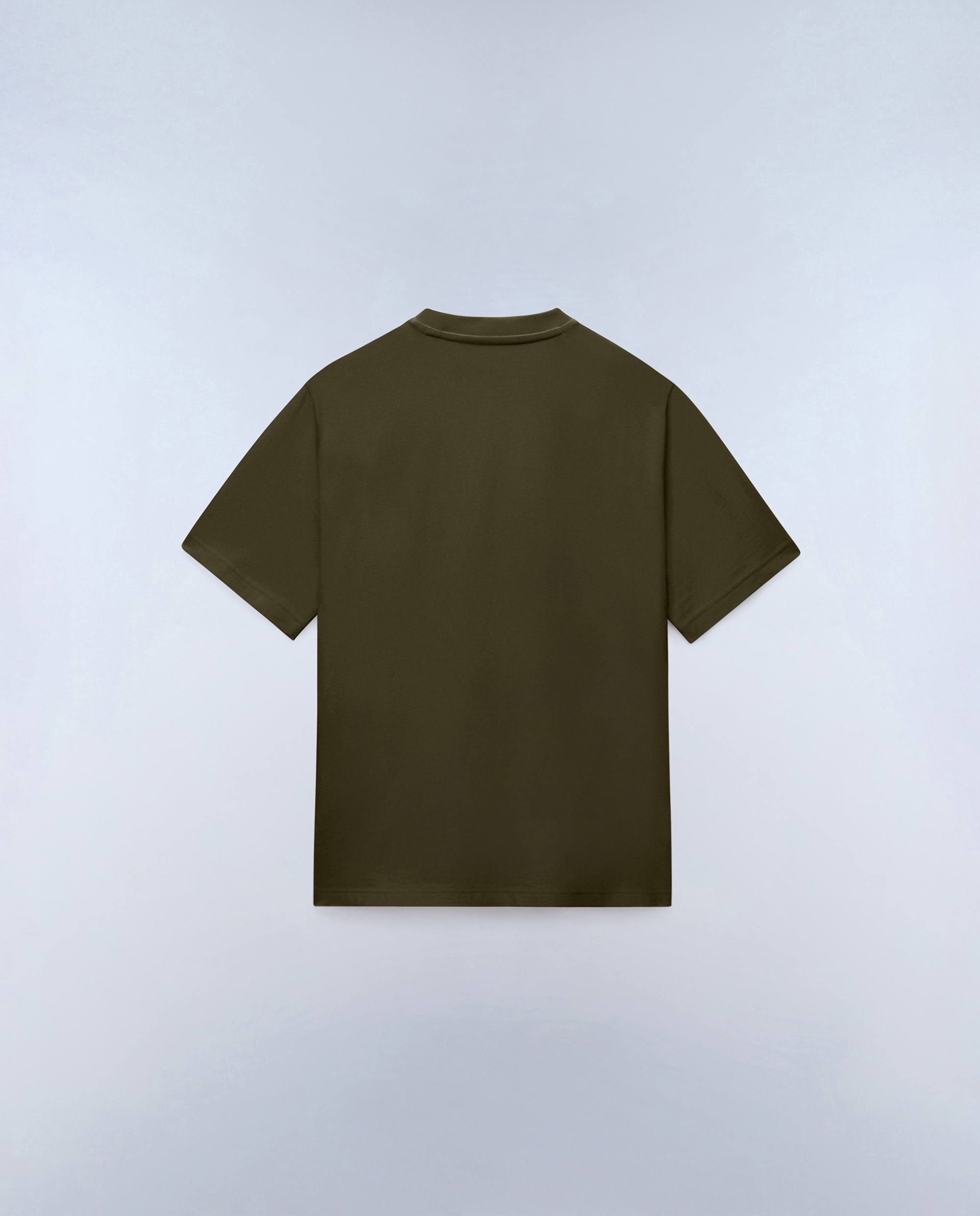 Camiseta de algodón de hombre box logo de manga corta - Napapijri - Verde Oliva Verde Oliva-4
