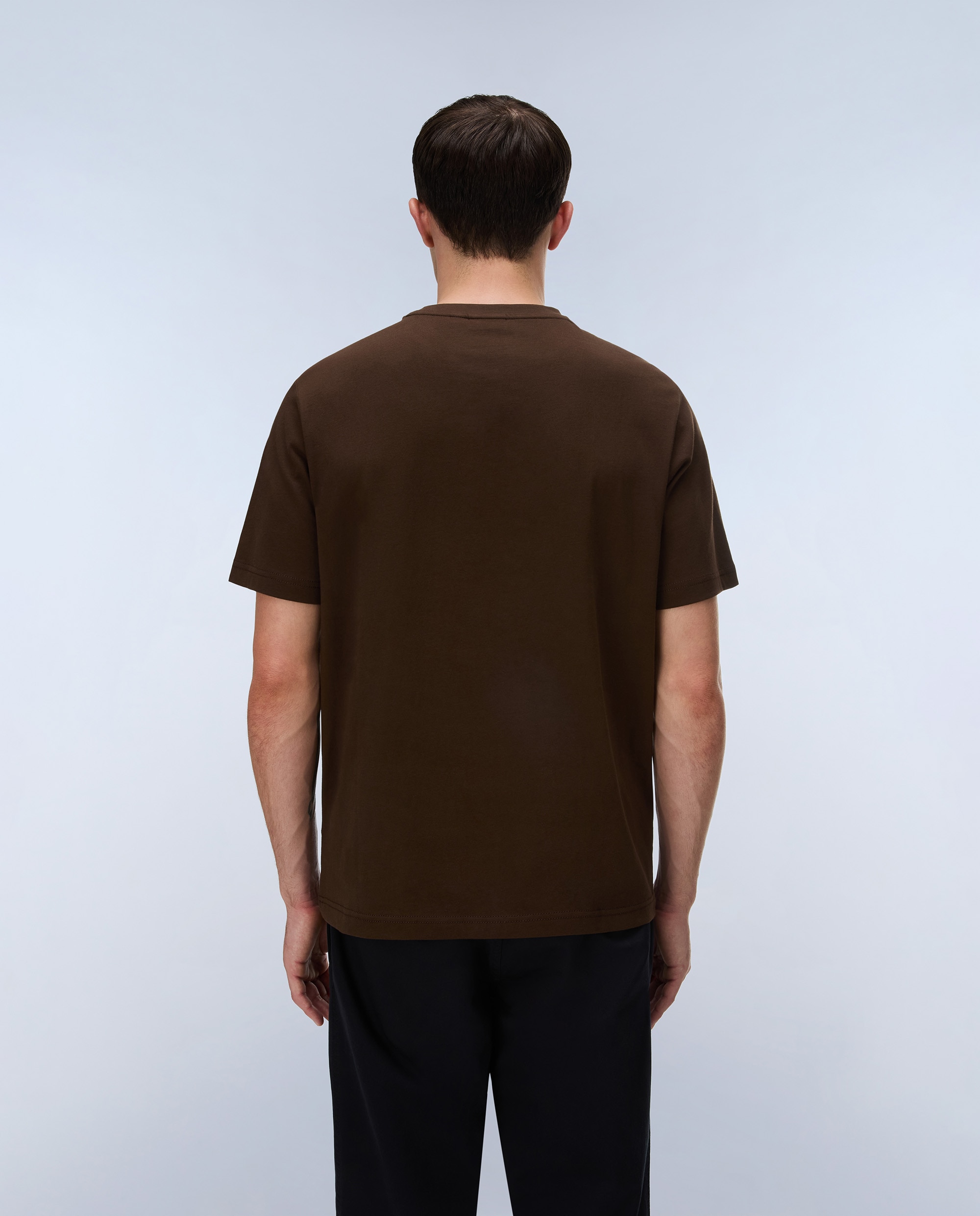 Imagen 3 de Camiseta de algodón de hombre box logo de manga corta - Napapijri - Marrón chocolate Marrón chocolate