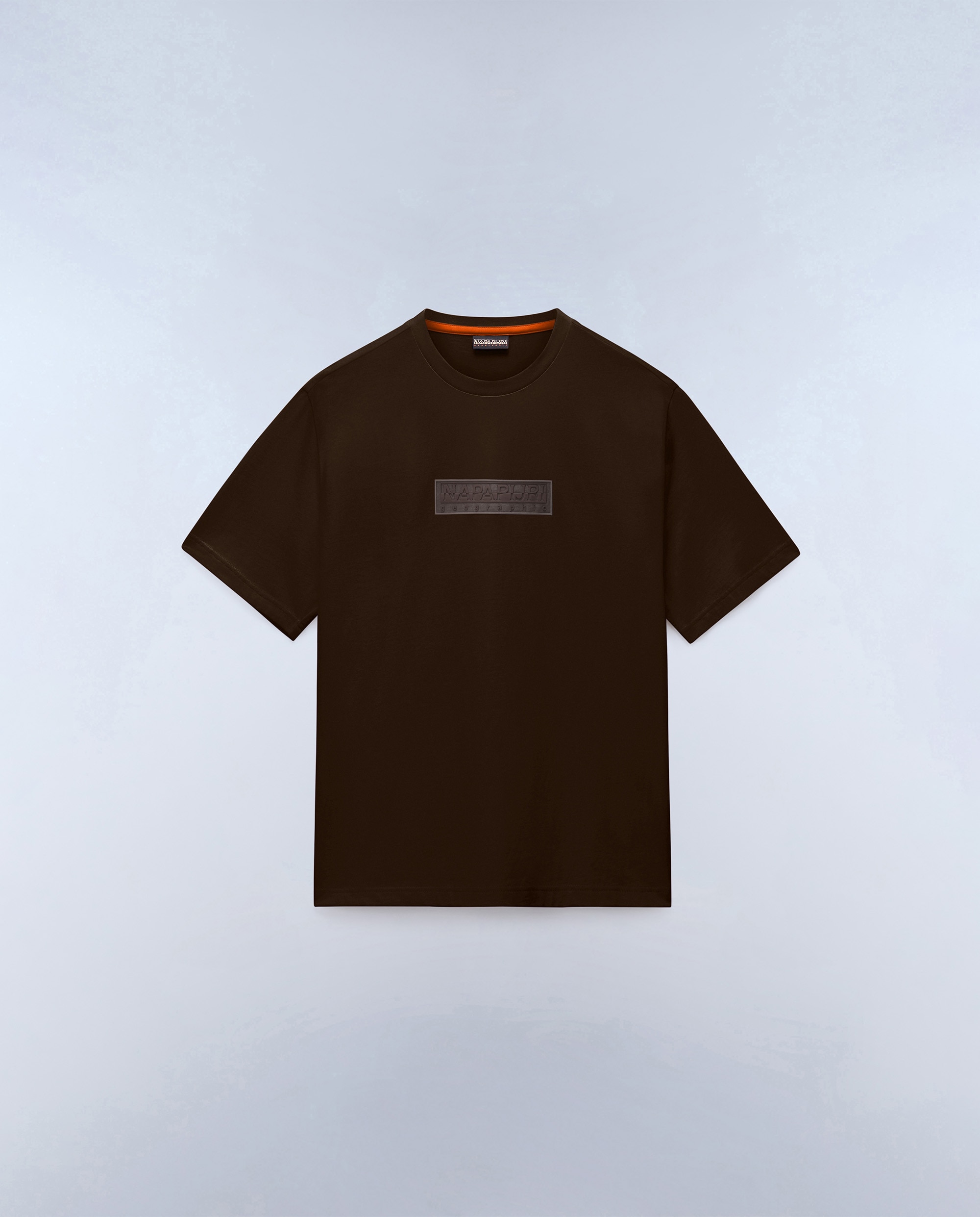 Imagen 5 de Camiseta de algodón de hombre box logo de manga corta - Napapijri - Marrón chocolate Marrón chocolate