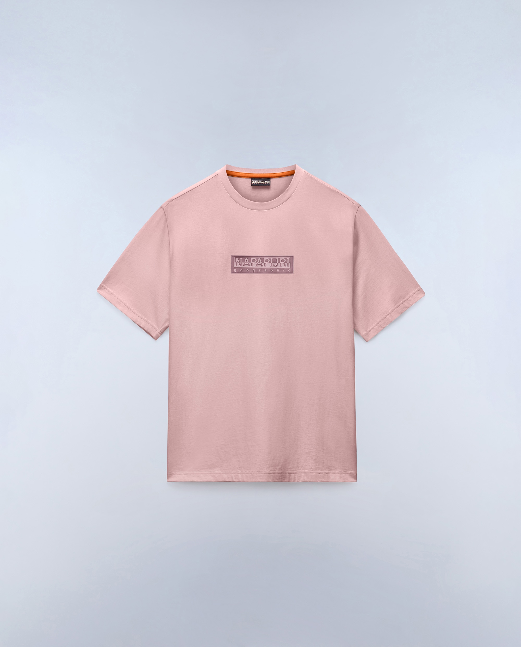Imagen 5 de Camiseta de algodón de hombre box logo de manga corta - Napapijri - Rosa claro Rosa claro
