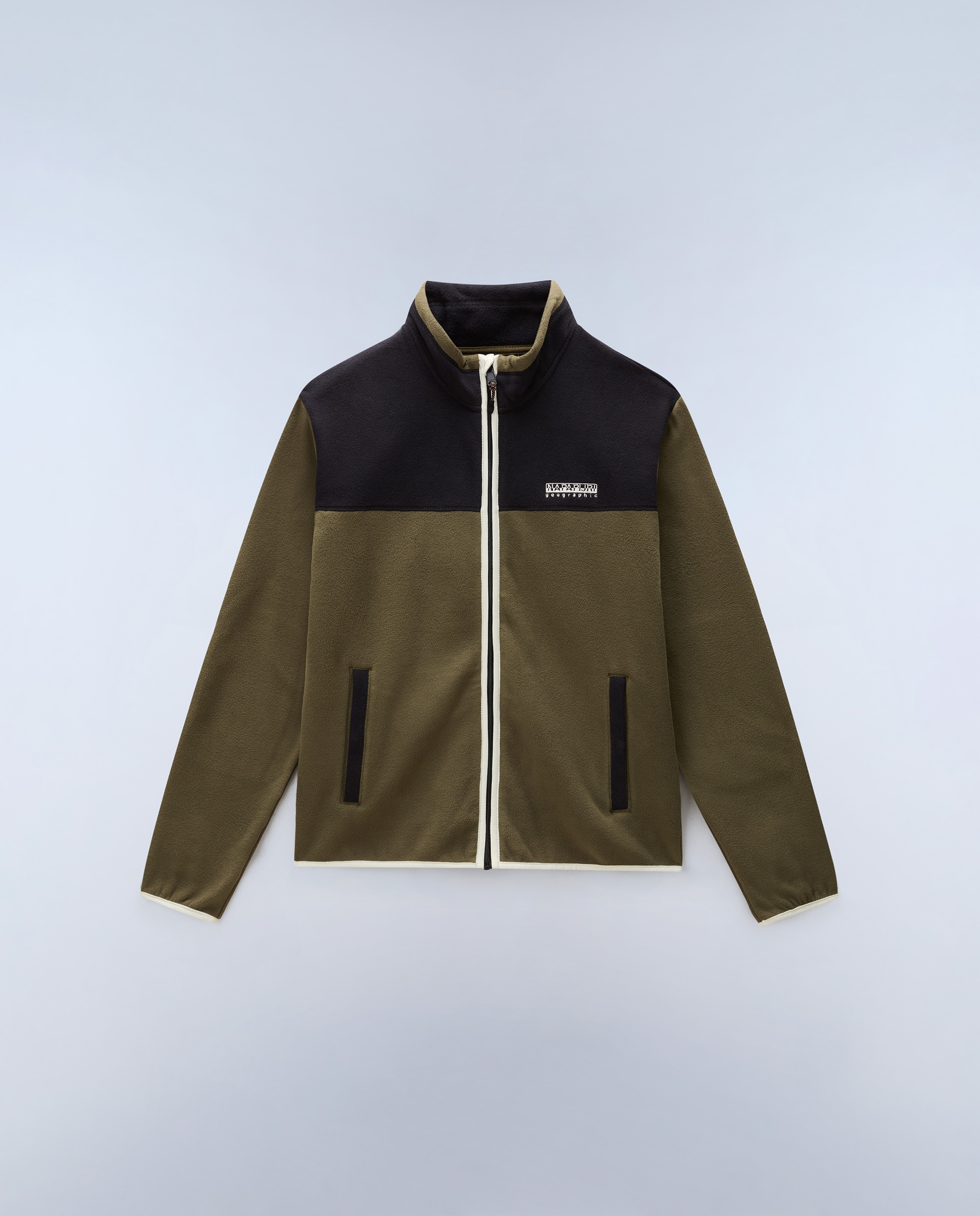 Sudadera de hombre dergana fz de cuello alto y cremallera - Napapijri - Verde Oliva Verde Oliva-6