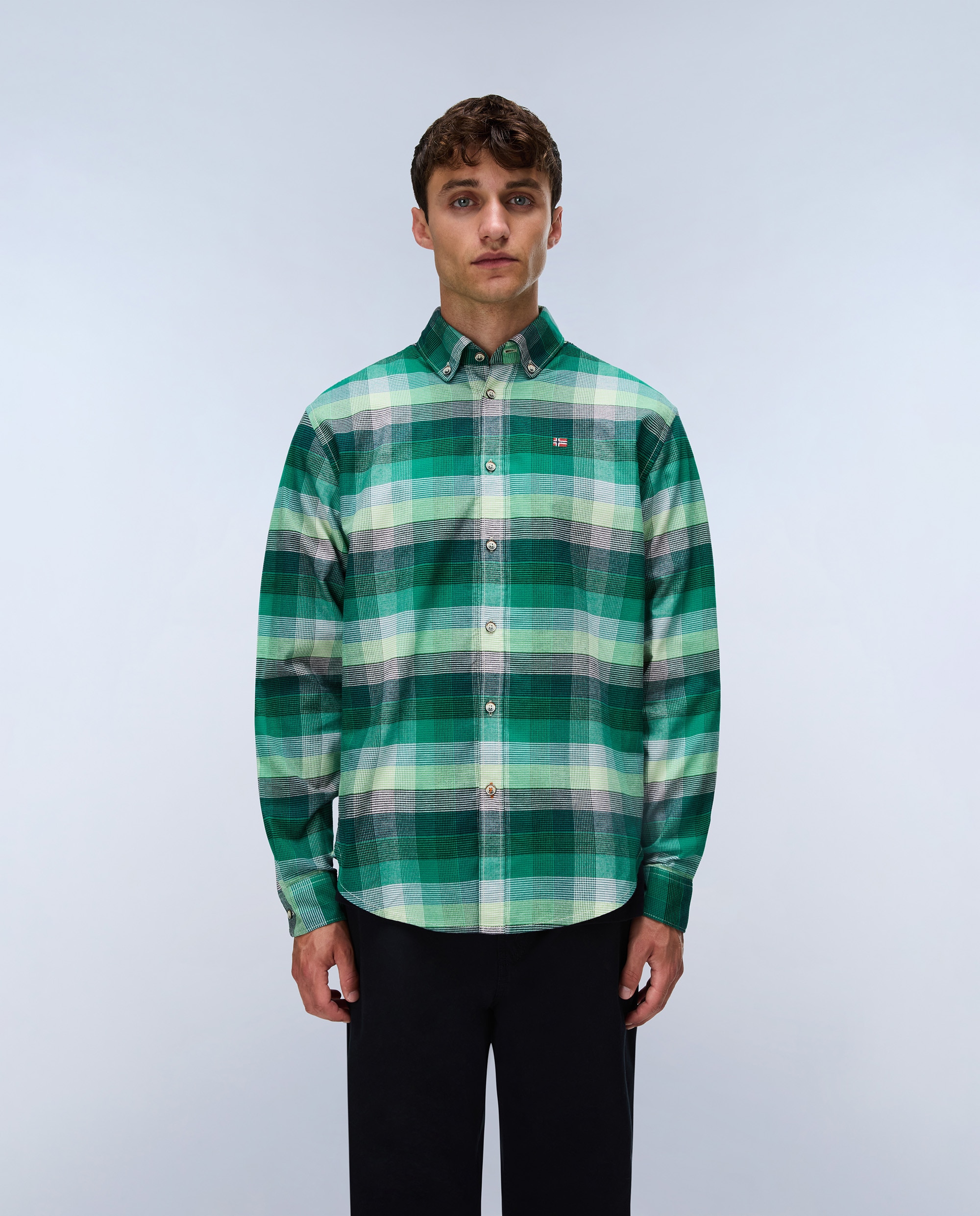 Imagen 0 de Camisa de franela de hombre trekking 3 de corte regular Amarillo Flúor