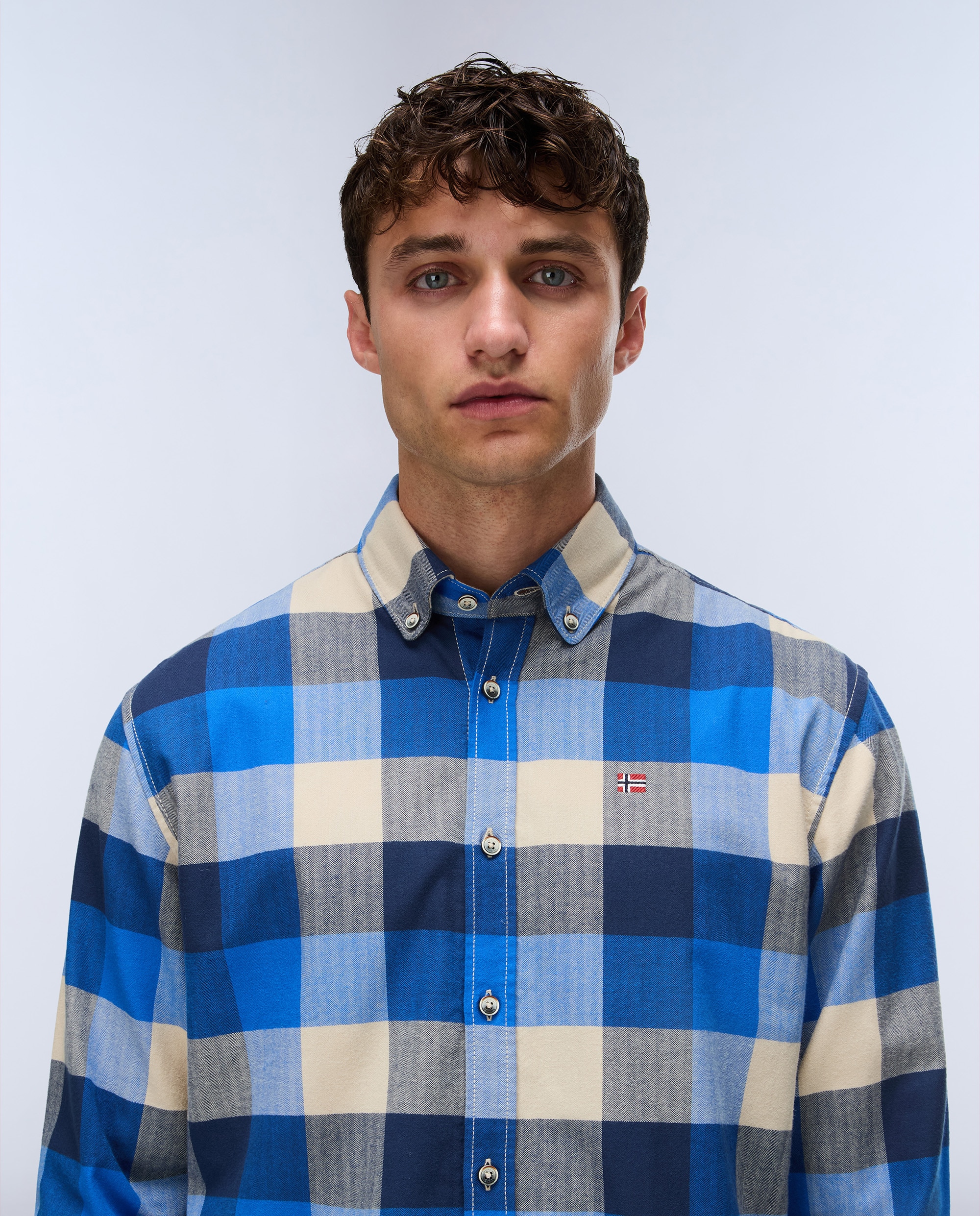 Imagen 2 de Camisa de franela de hombre trekking 3 de corte regular - Napapijri - Azul / Negro Azul / Negro