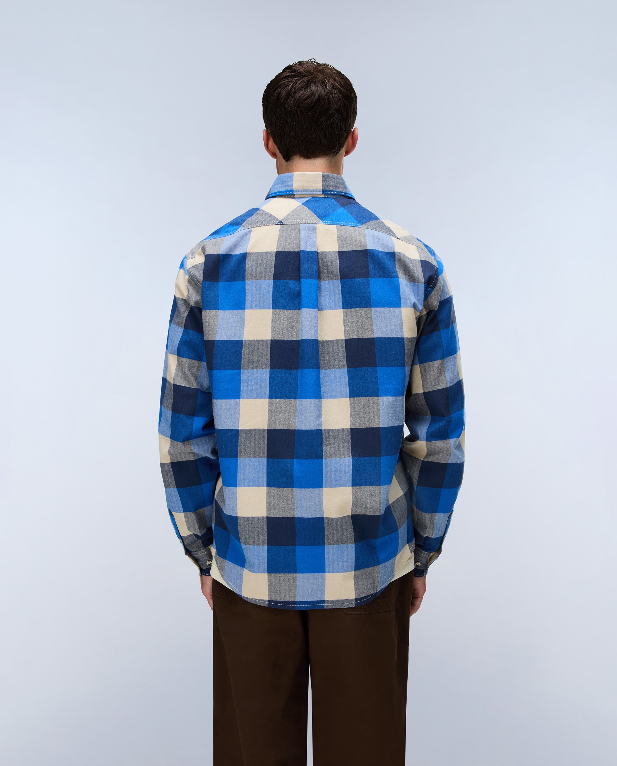 Imagen 3 de Camisa de franela de hombre trekking 3 de corte regular - Napapijri - Azul / Negro Azul / Negro