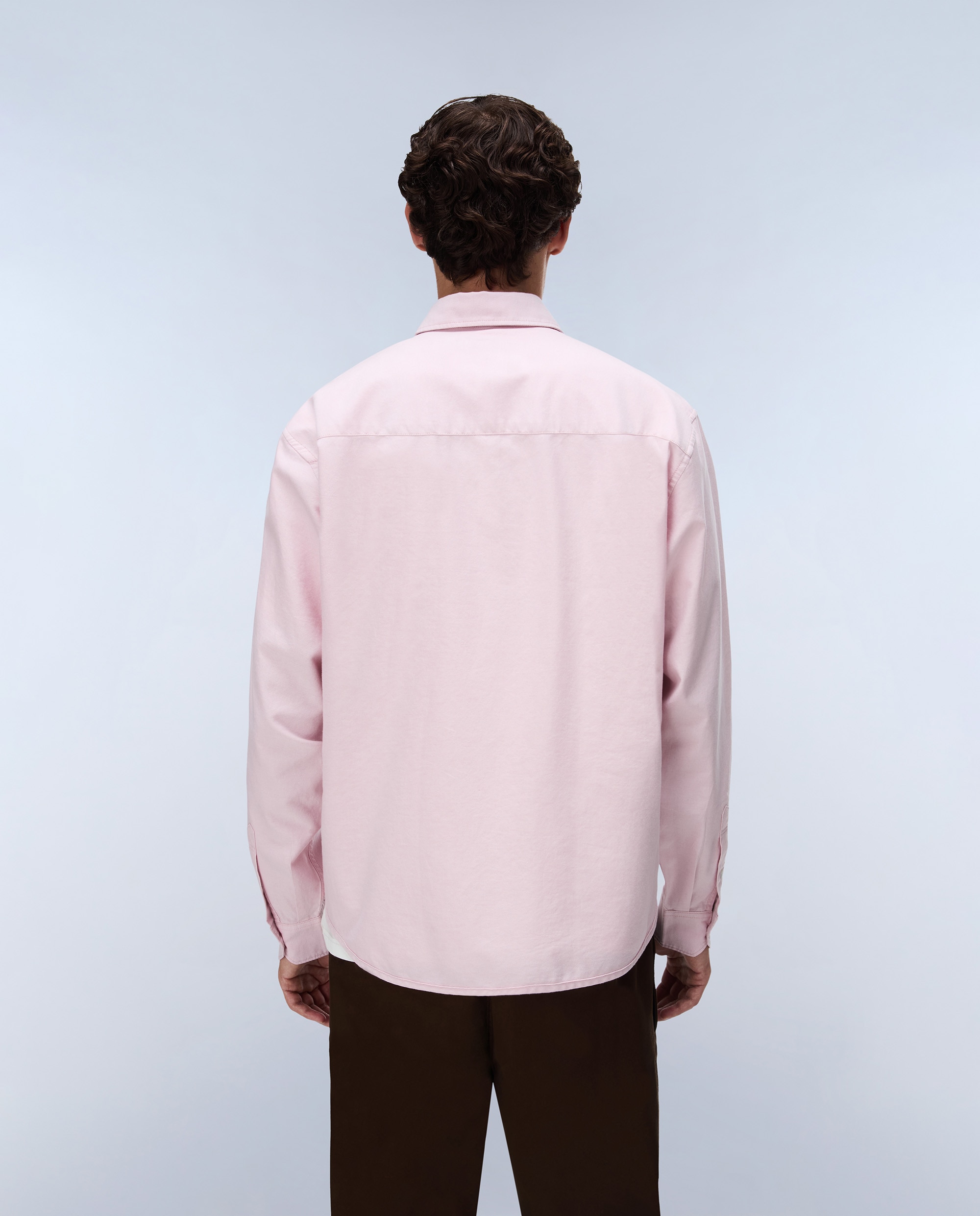 Camisa oxford de algodón de hombre terra de manga larga - Napapijri - Azul celeste Rosa-4