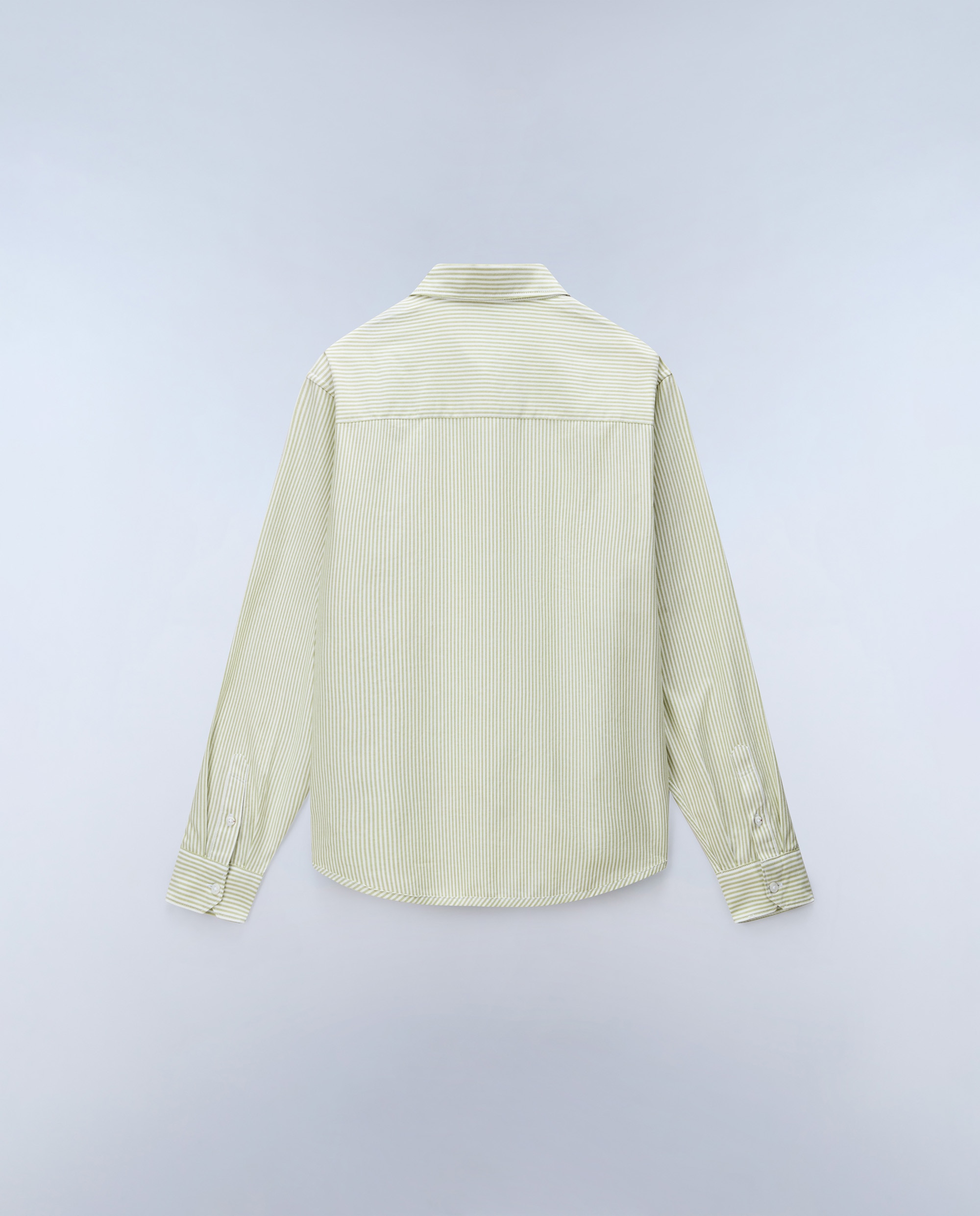 Camisa oxford de algodón de hombre terra de manga larga - Napapijri - Verde Agua Verde Agua-5