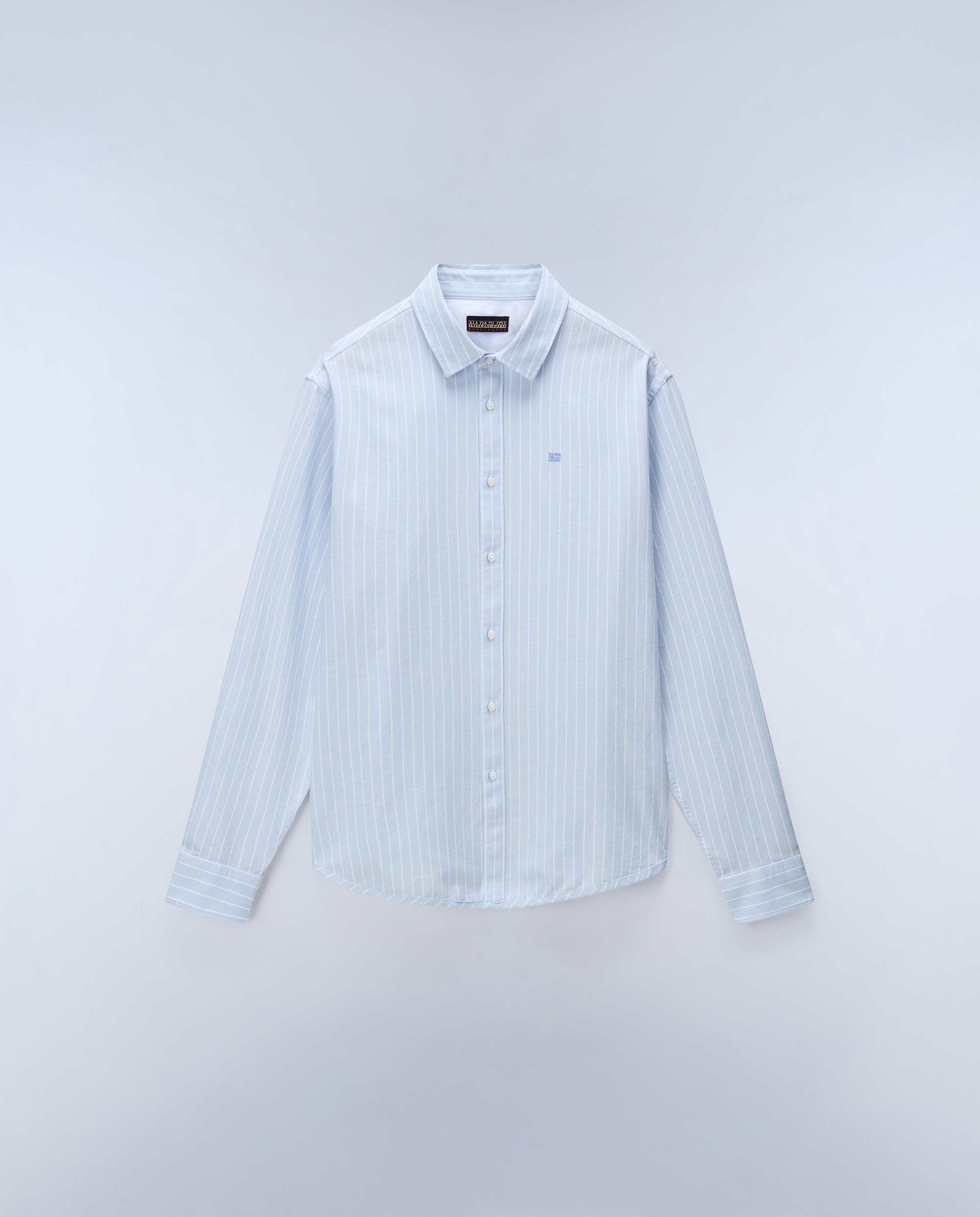 Camisa oxford de algodón de hombre terra de manga larga - Napapijri - Blanco / Azul Blanco / Azul-6