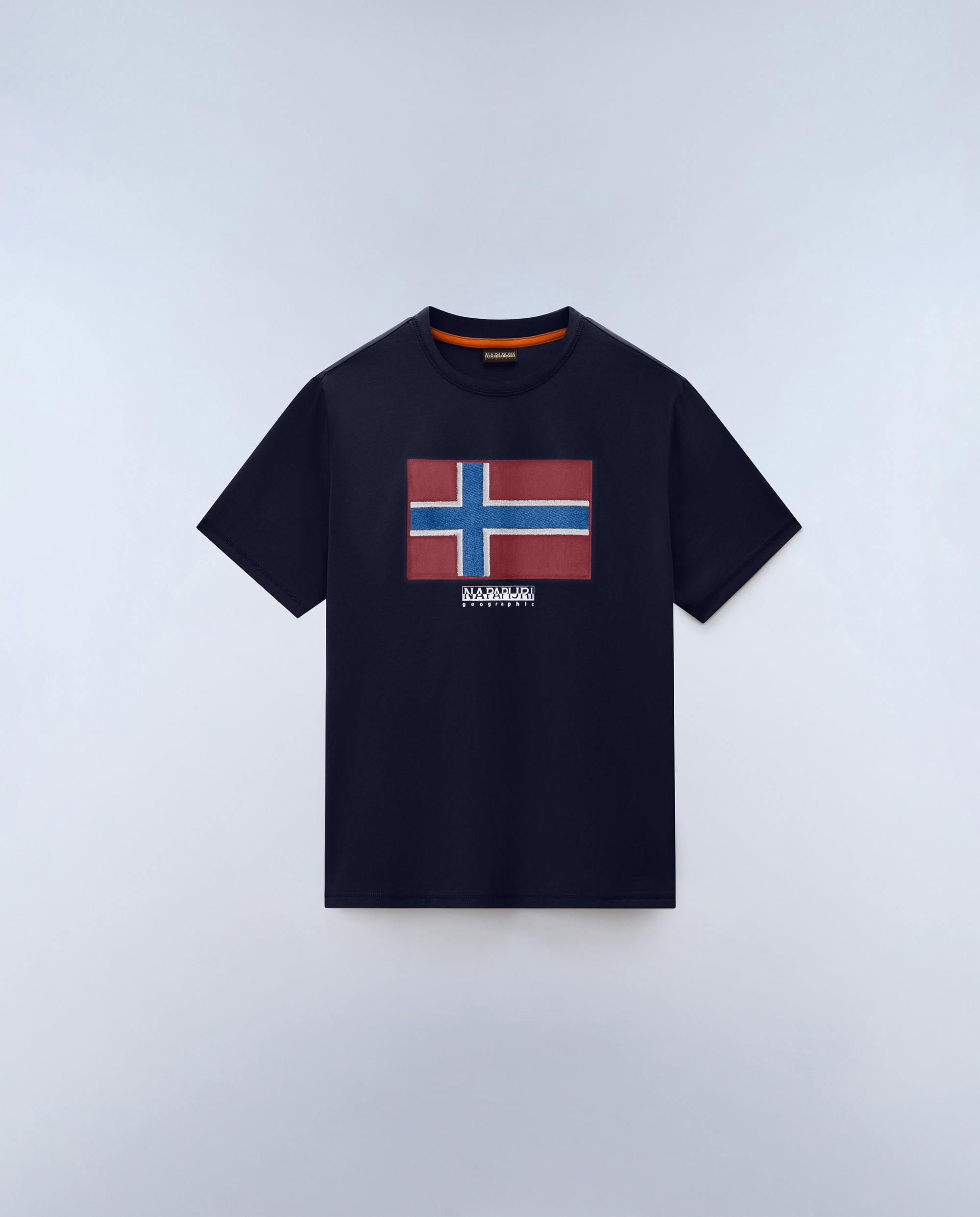 Camiseta de algodón de hombre flag tiki de manga corta - Napapijri - Azul marino Azul marino-5