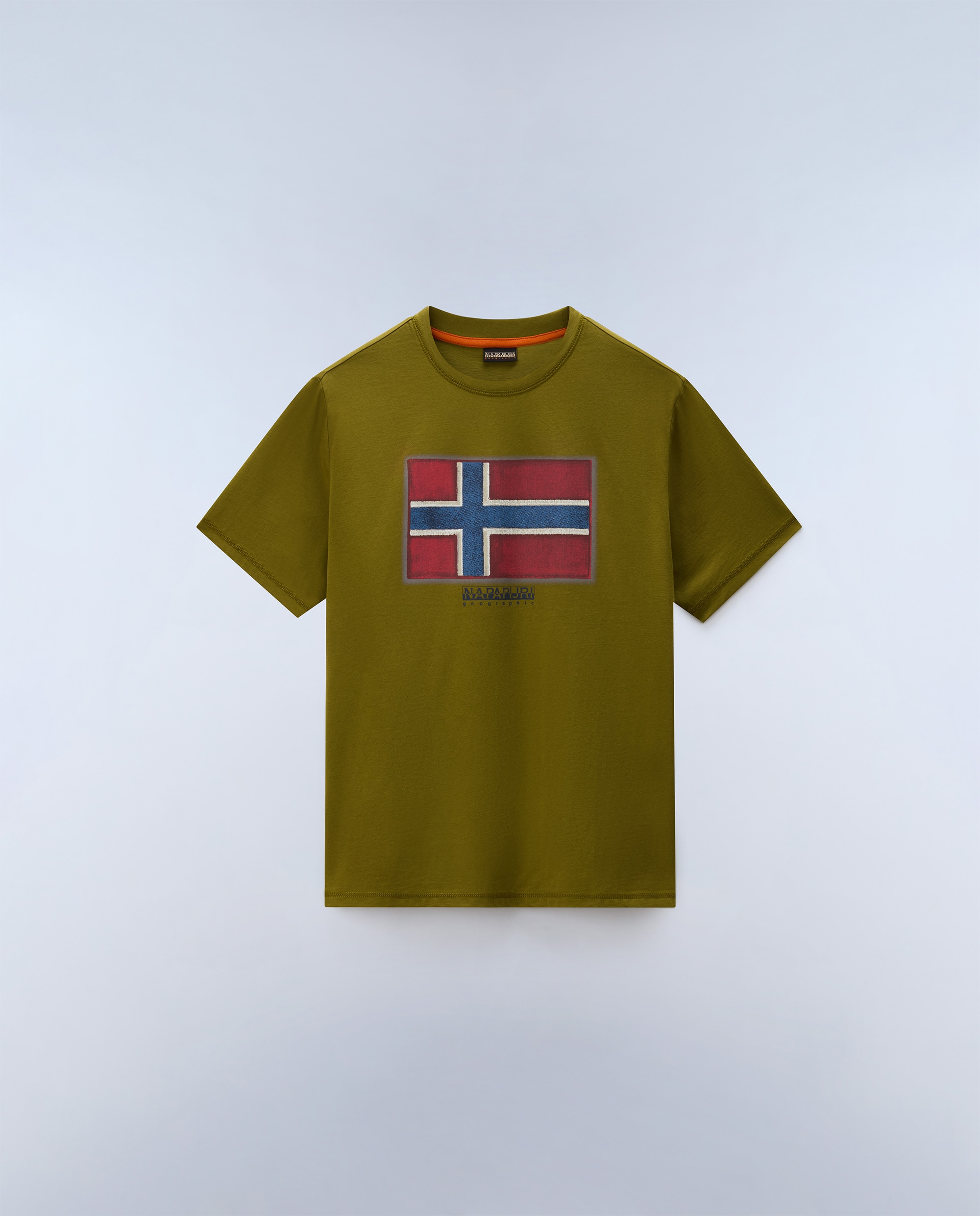 Camiseta de algodón de hombre flag tiki de manga corta - Napapijri - Verde claro / Pistacho Verde claro / Pistacho-5