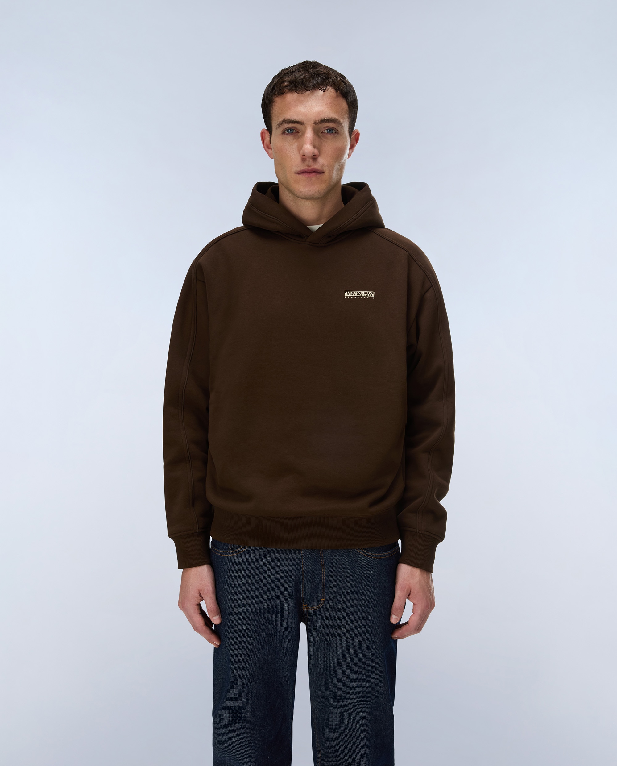 Imagen 0 de Sudadera afelpada de hombre teza h con capucha Marrón chocolate