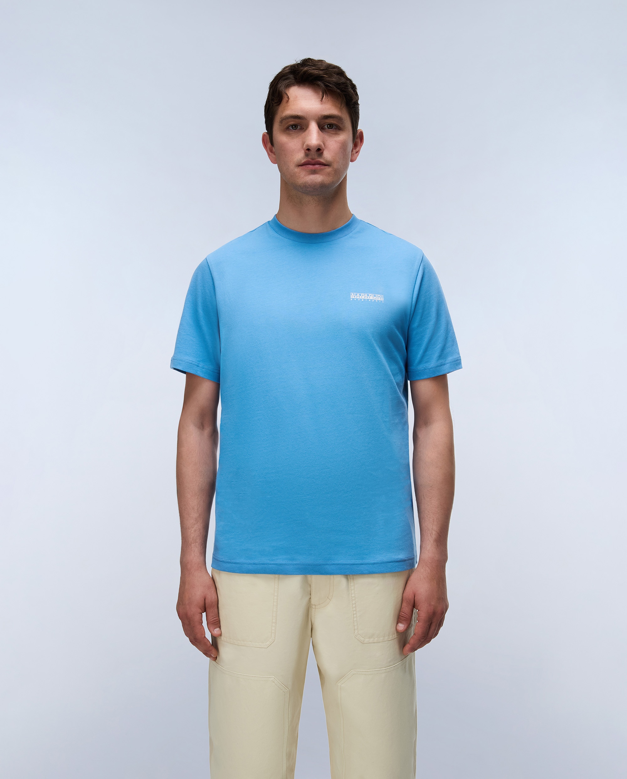 Camiseta de hombre tee de manga corta - Napapijri - Azul grisáceo Azul grisáceo-1