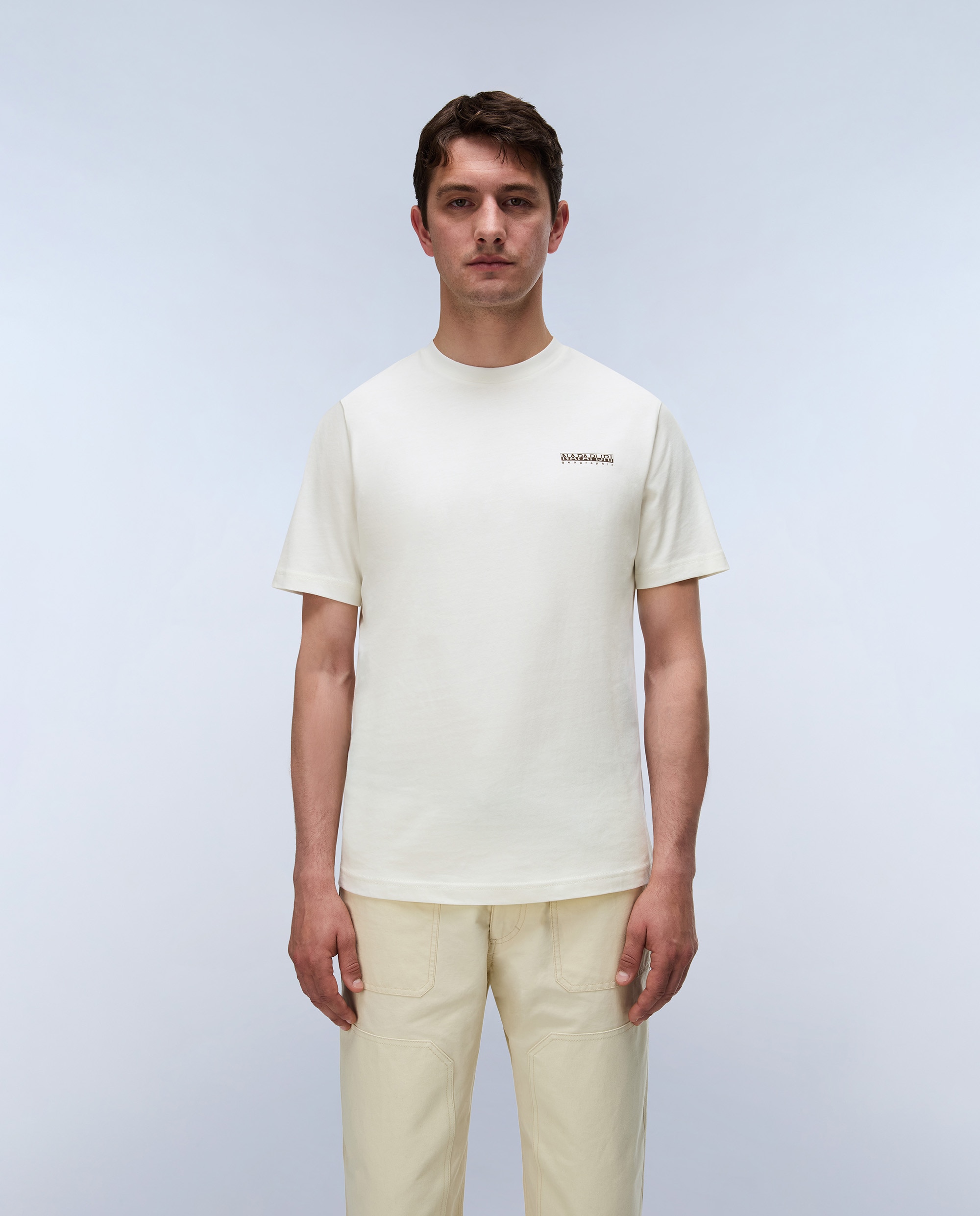 Camiseta de hombre tee de manga corta - Napapijri - Beige Beige-1