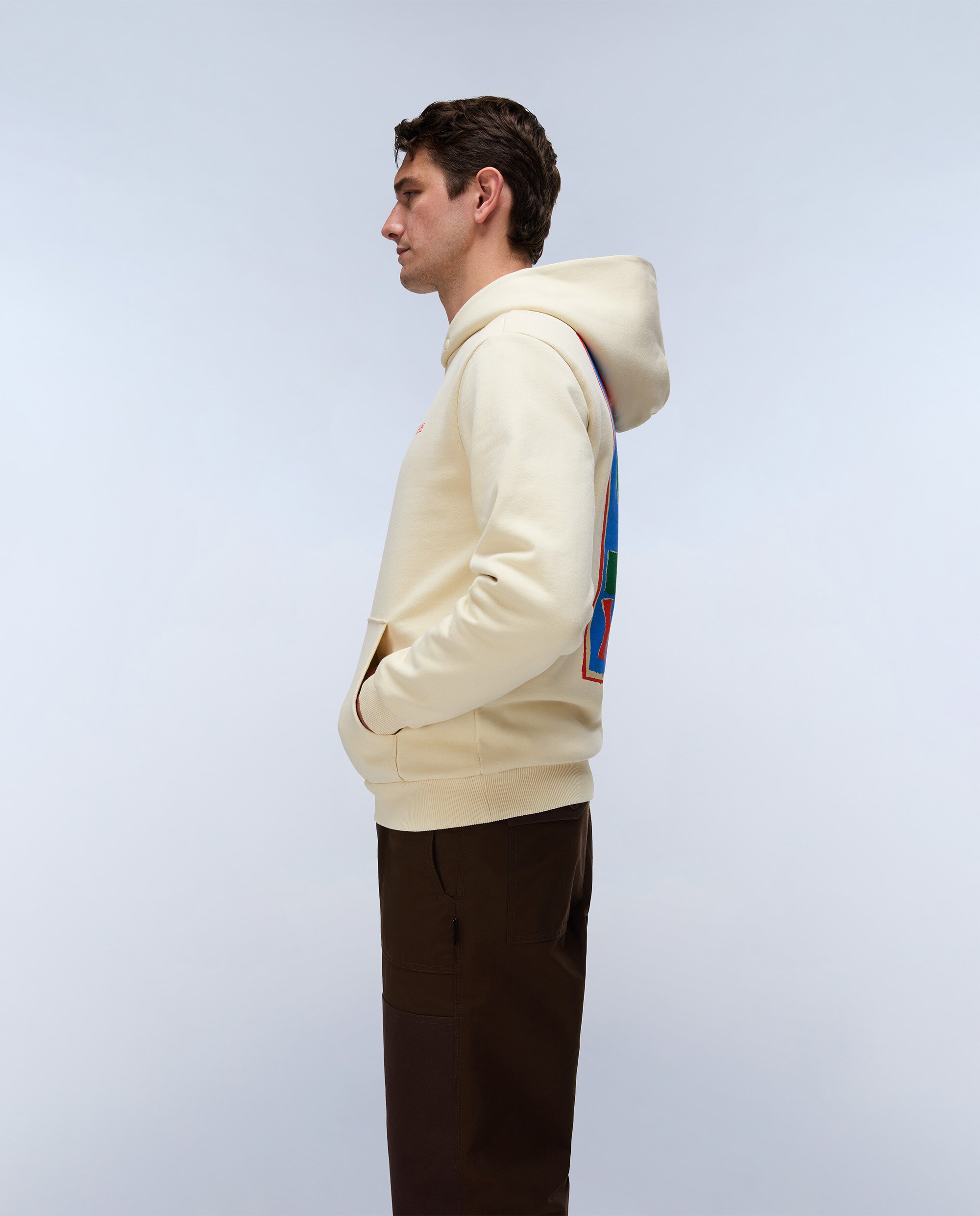 Sudadera de hombre sweat h con capucha - Napapijri - Crema Crema-3