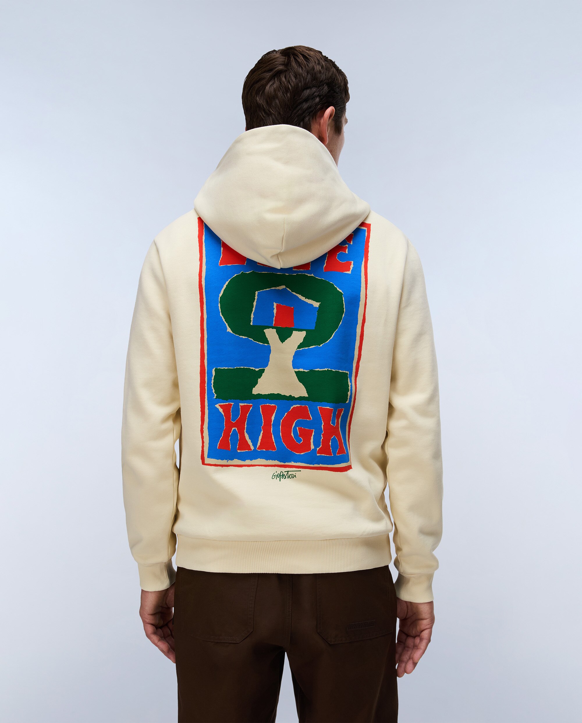 Sudadera de hombre sweat h con capucha - Napapijri - Crema Crema-4