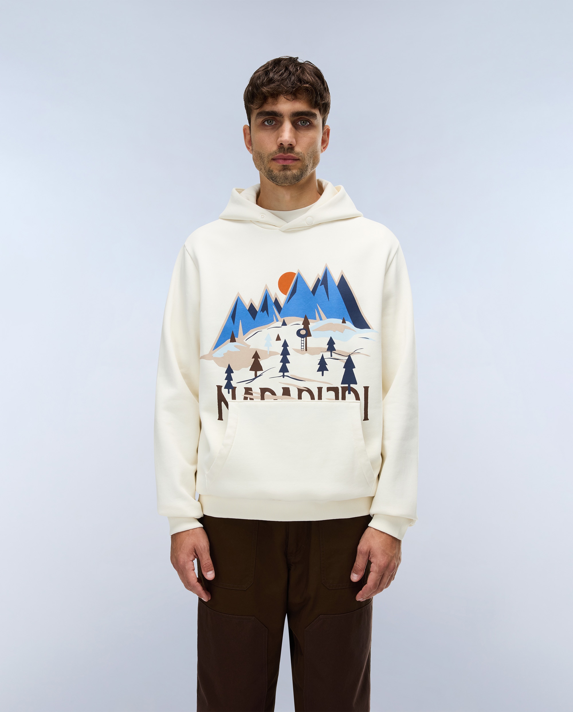 Sudadera de hombre sweat con capucha - Napapijri - Naranja Naranja-1