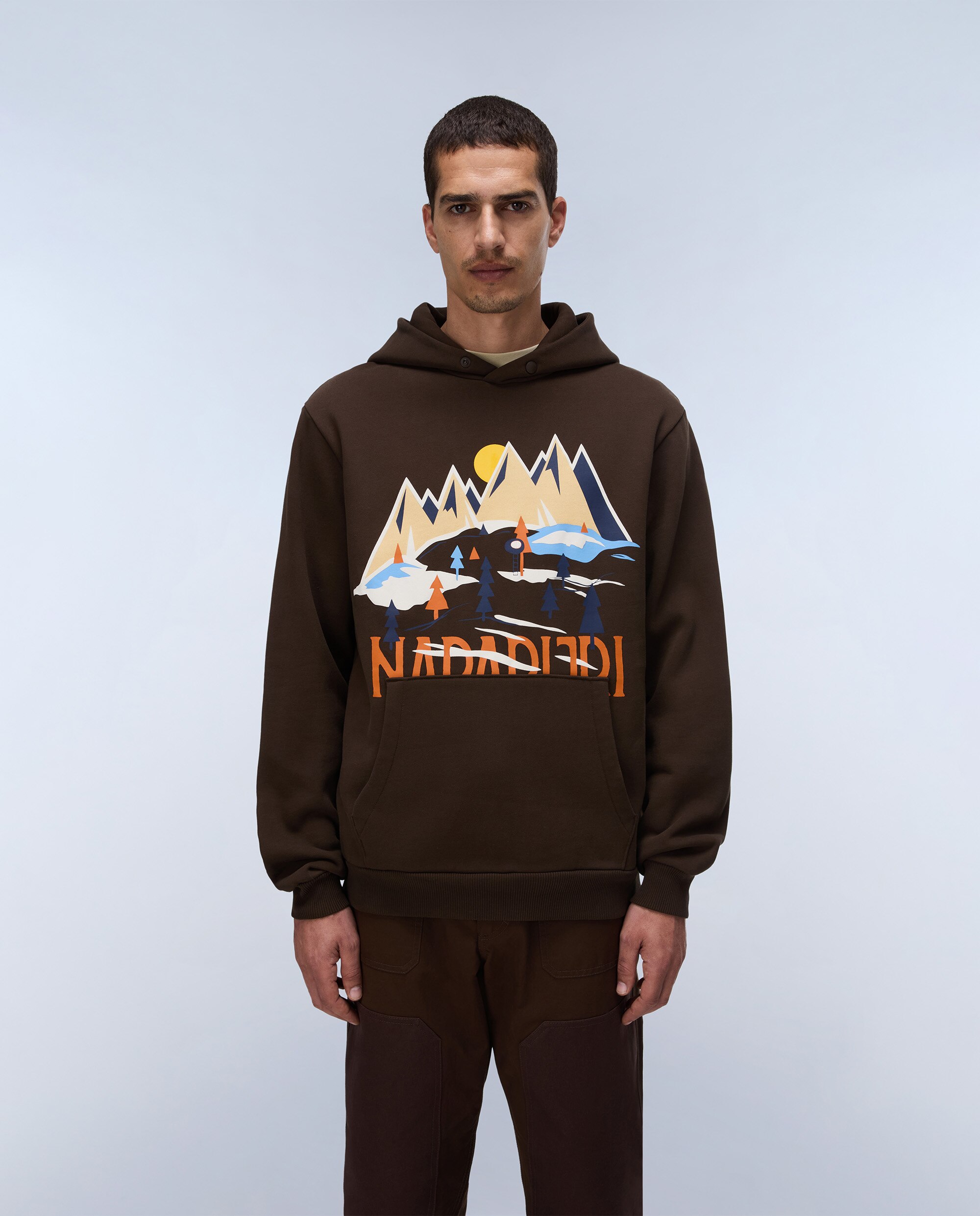 Sudadera de hombre sweat h con capucha - Napapijri - Marrón chocolate Marrón chocolate-2
