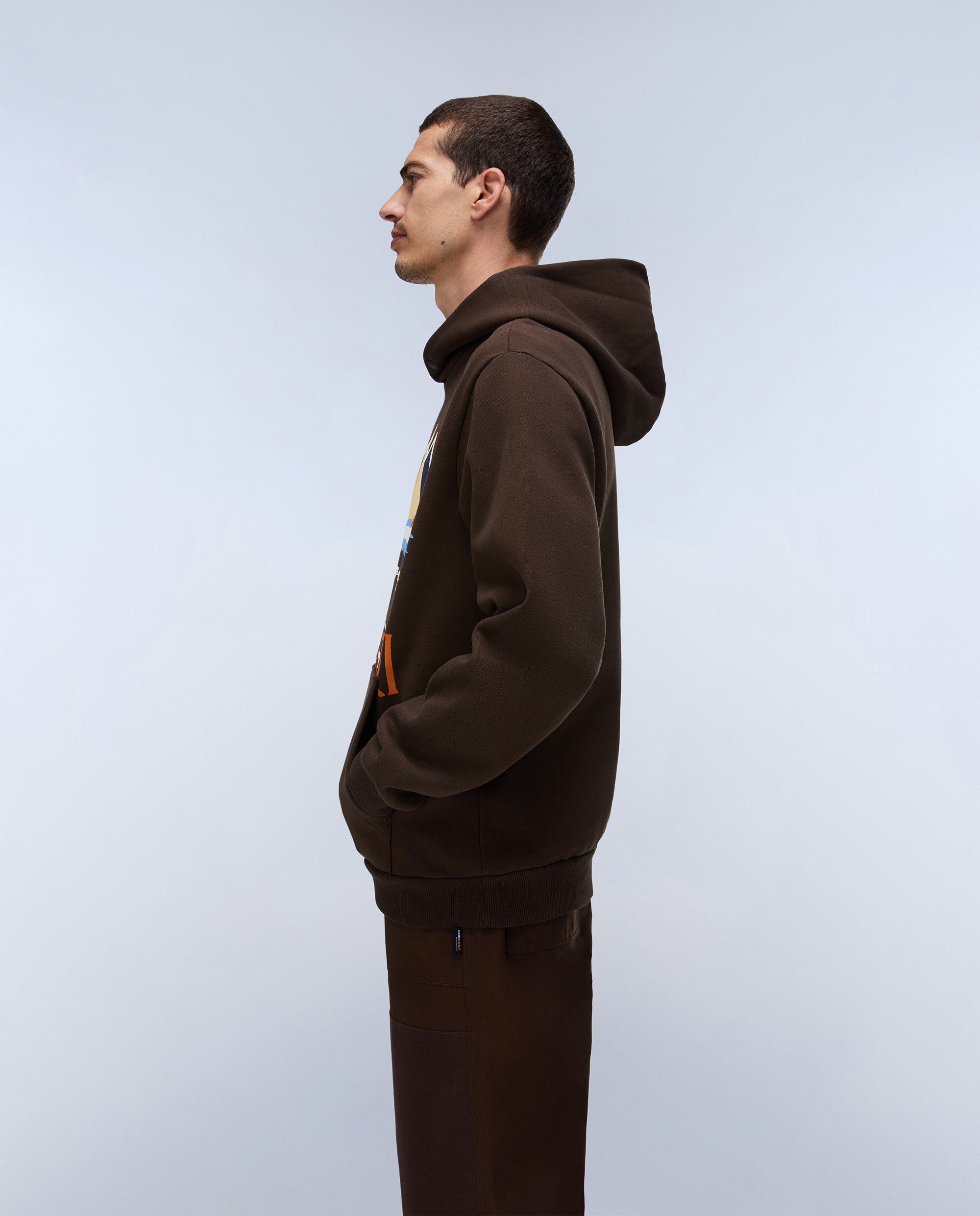 Sudadera de hombre sweat h con capucha - Napapijri - Marrón chocolate Marrón chocolate-3