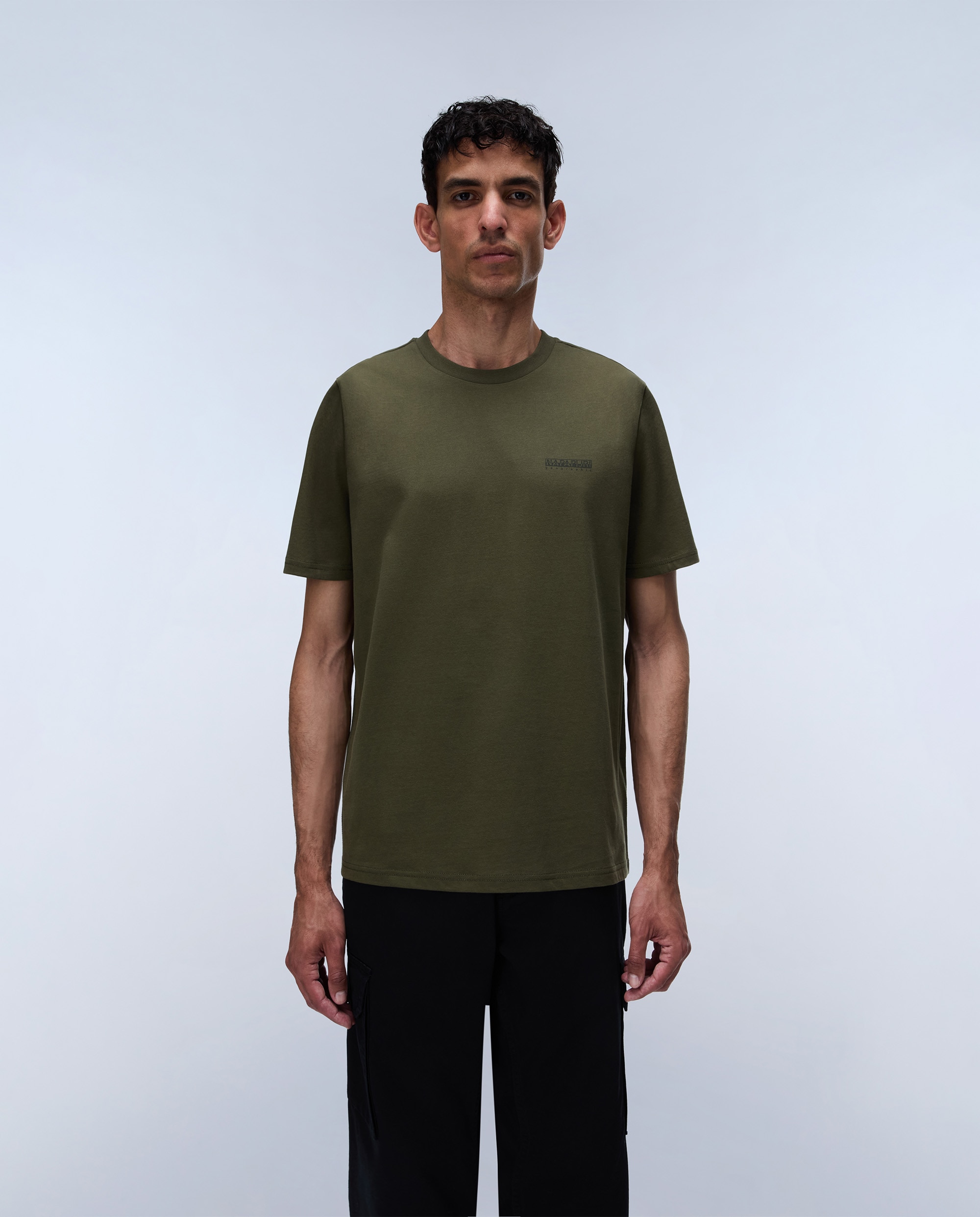 Imagen 2 de Camiseta de hombre yourte con logo delantero y trasero de manga corta - Napapijri - Verde Oliva Verde Oliva