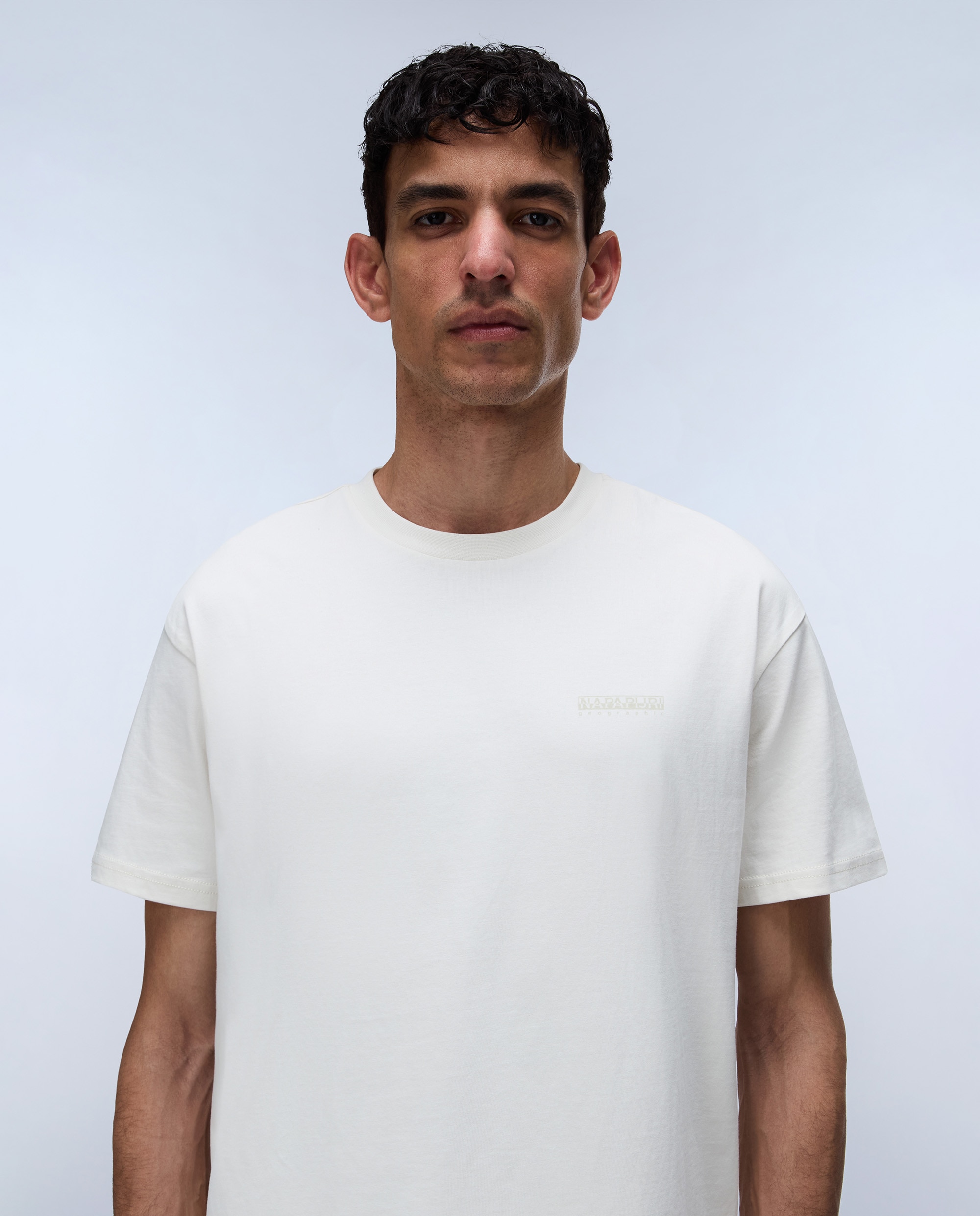 Imagen 1 de Camiseta de hombre yourte con logo delantero y trasero de manga corta - Napapijri - Crema Crema