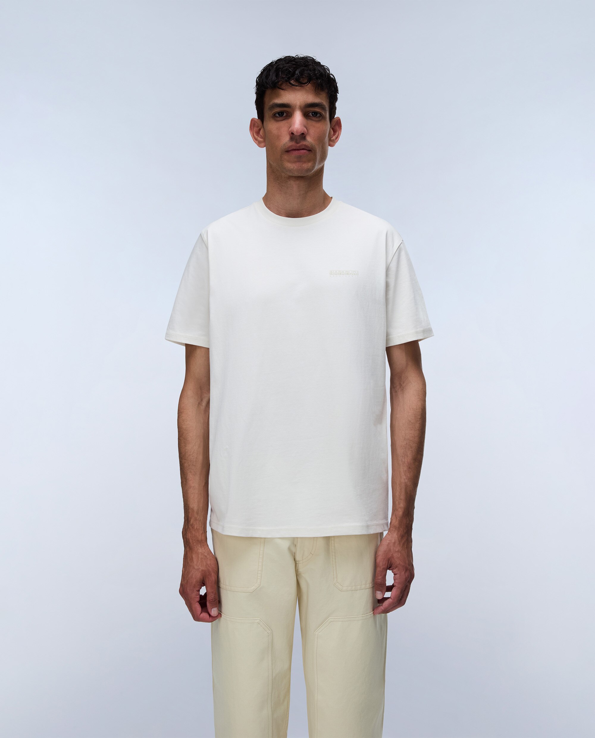 Imagen 2 de Camiseta de hombre yourte con logo delantero y trasero de manga corta - Napapijri - Crema Crema