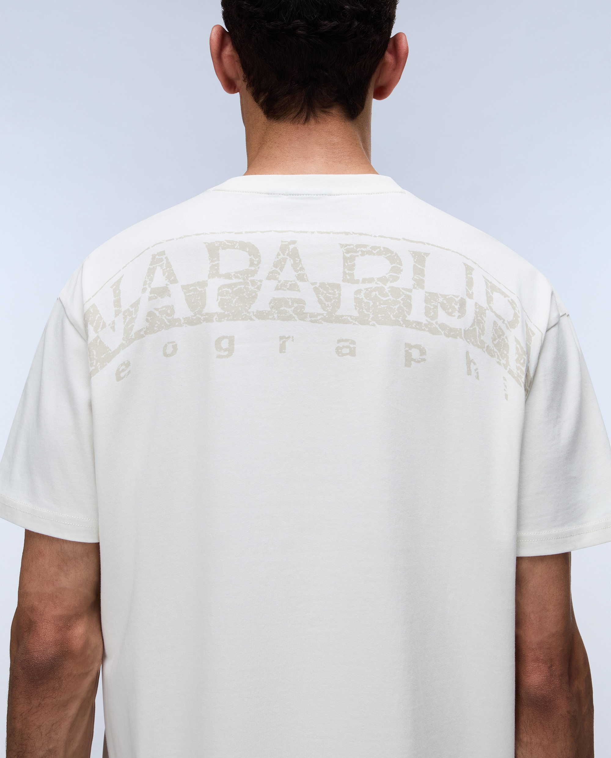 Imagen 4 de Camiseta de hombre yourte con logo delantero y trasero de manga corta - Napapijri - Crema Crema