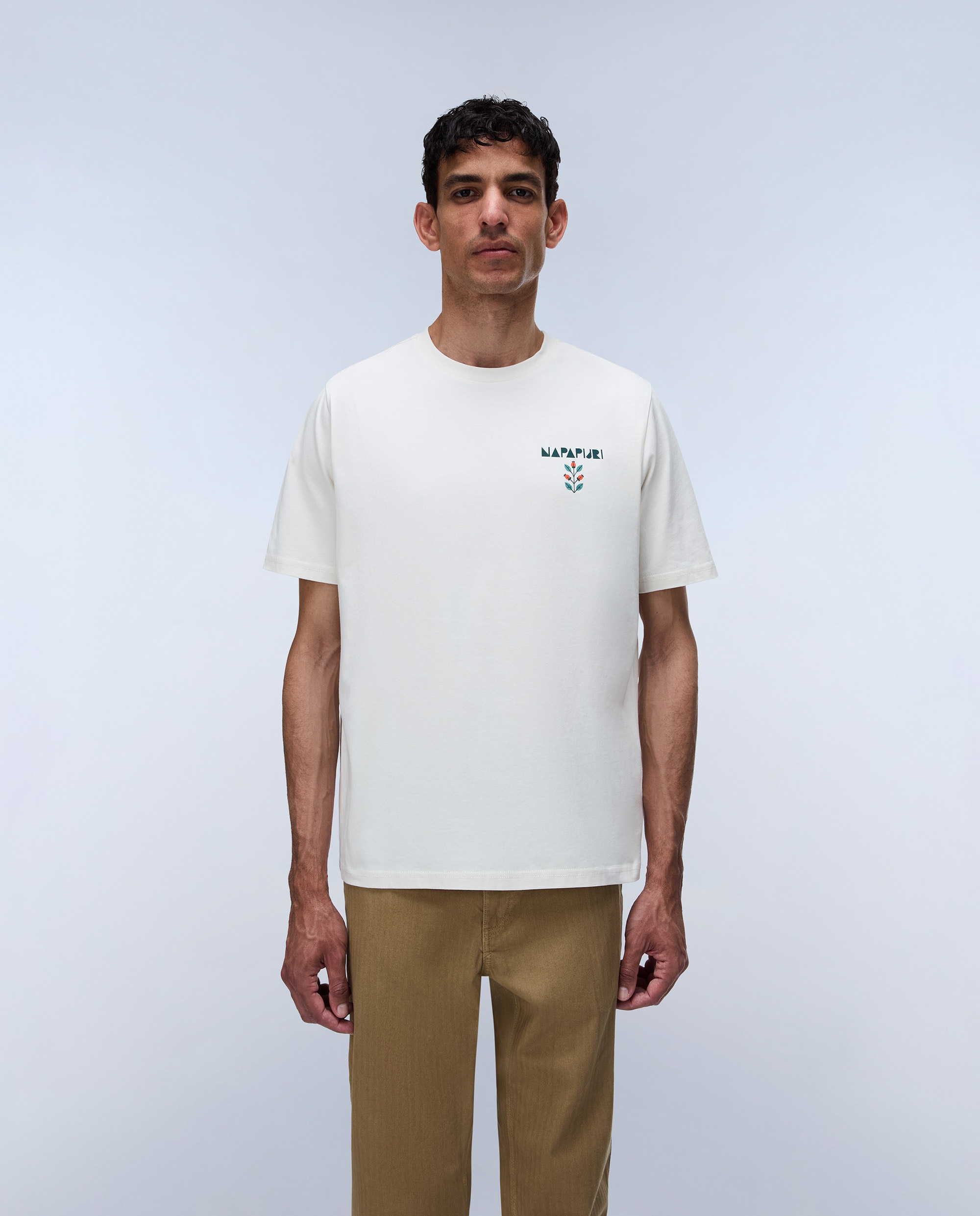 Imagen 1 de Camiseta de hombre swhol de manga corta - Napapijri - Crema Crema