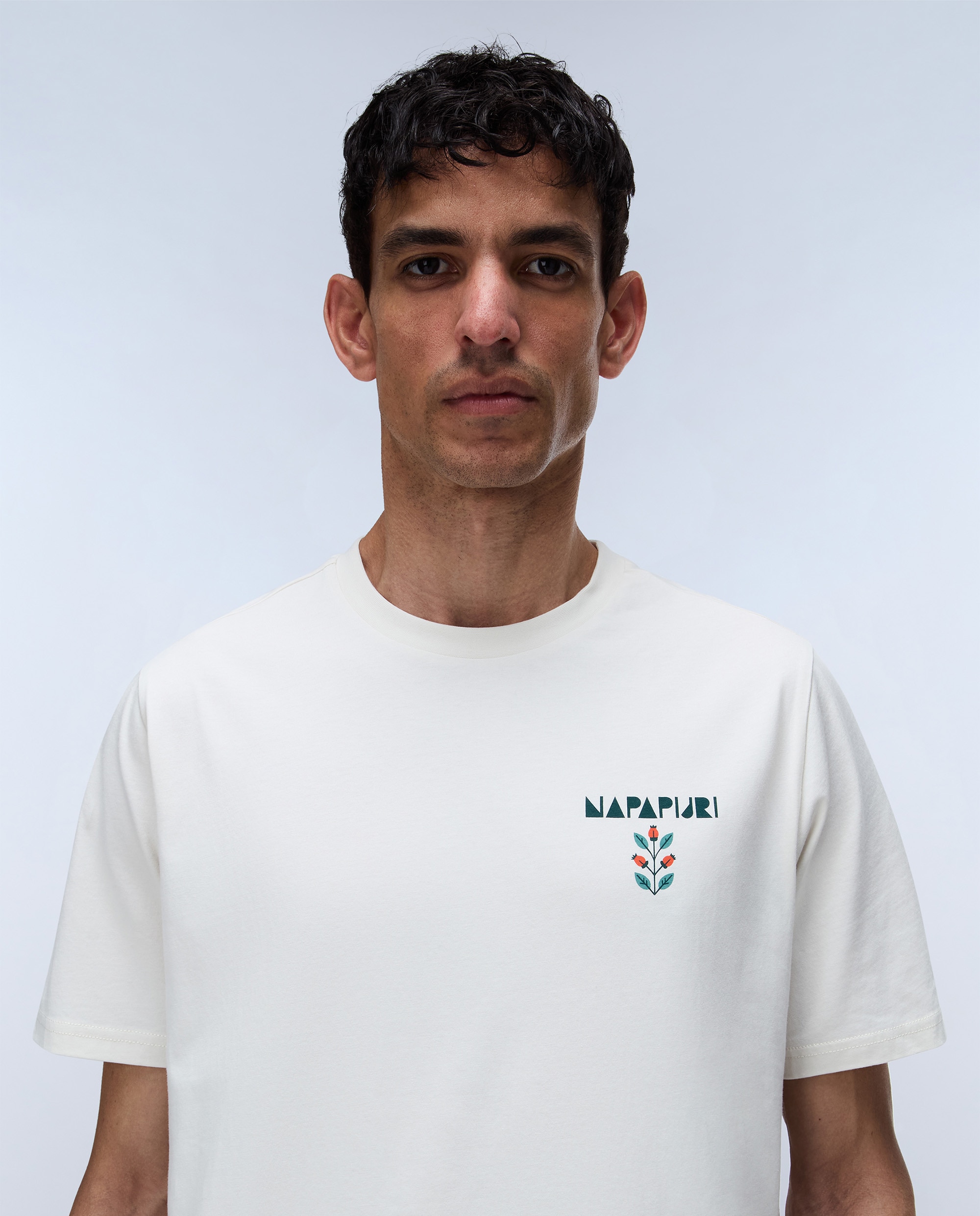 Imagen 2 de Camiseta de hombre swhol de manga corta - Napapijri - Crema Crema