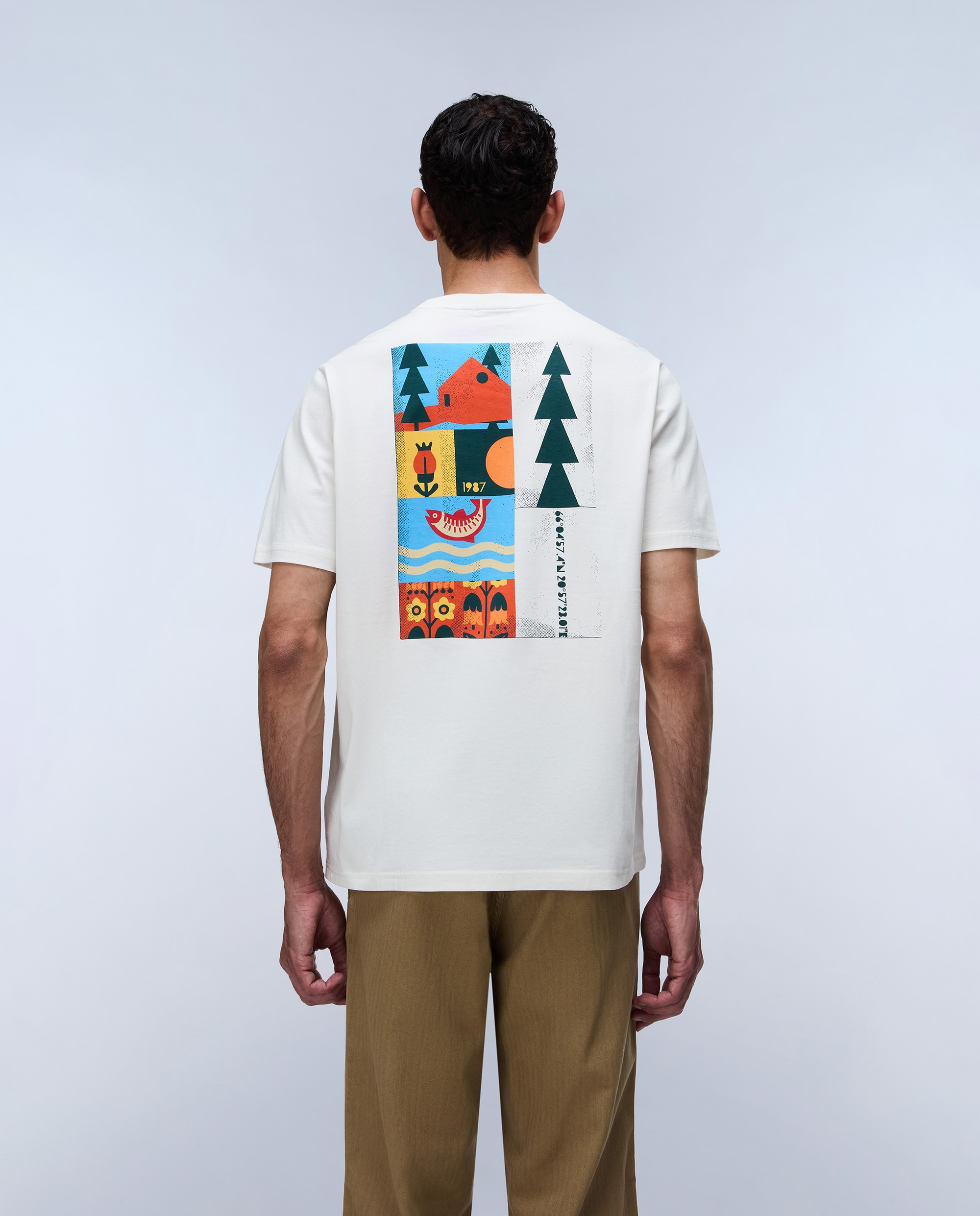 Imagen 3 de Camiseta de hombre swhol de manga corta - Napapijri - Crema Crema