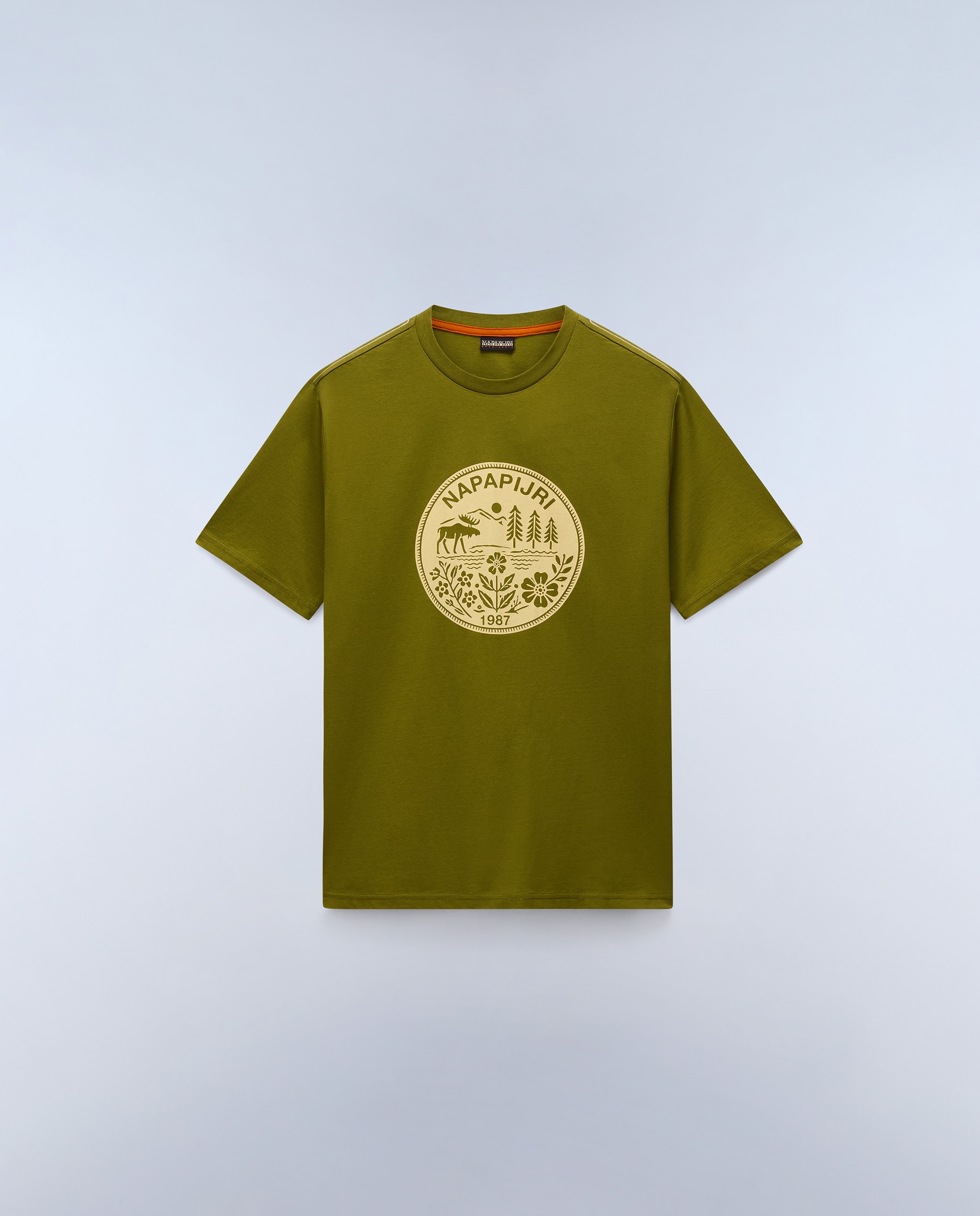 Camiseta de algodón de hombre cabin de manga corta - Napapijri - Verde claro / Pistacho Verde claro / Pistacho-3