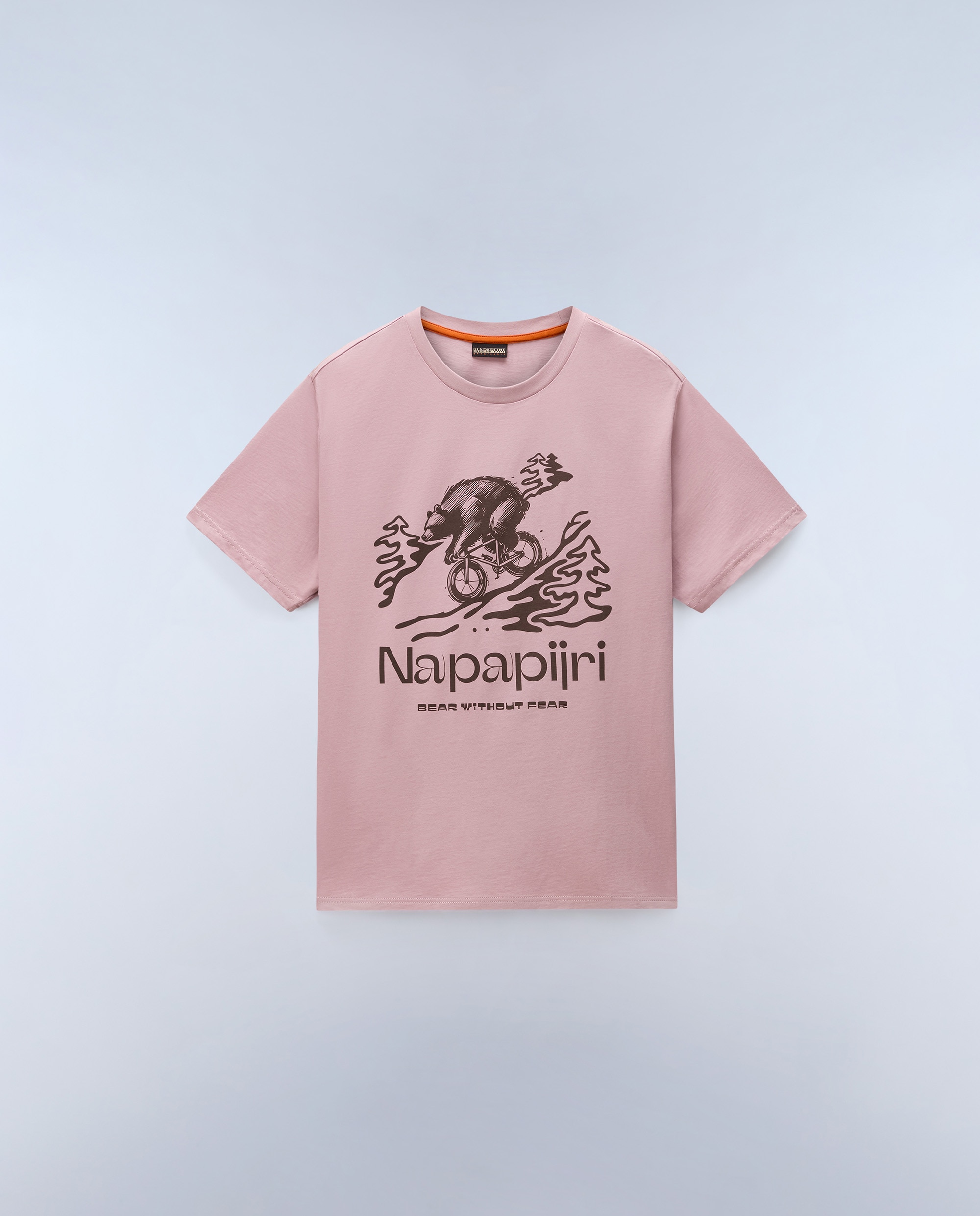 Camiseta de algodón de hombre cabin de manga corta - Napapijri - Rosa Rosa-3
