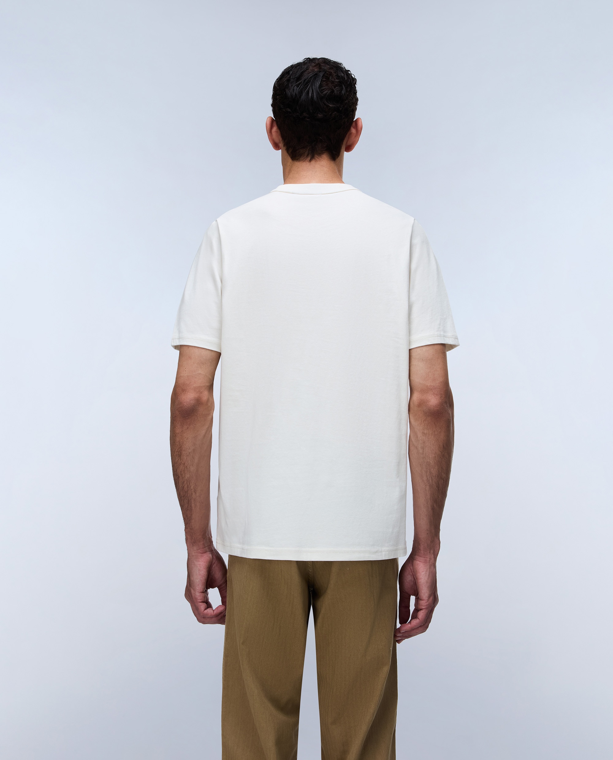 Camiseta de algodón de hombre cabin de manga corta - Napapijri - Crema Crema-2