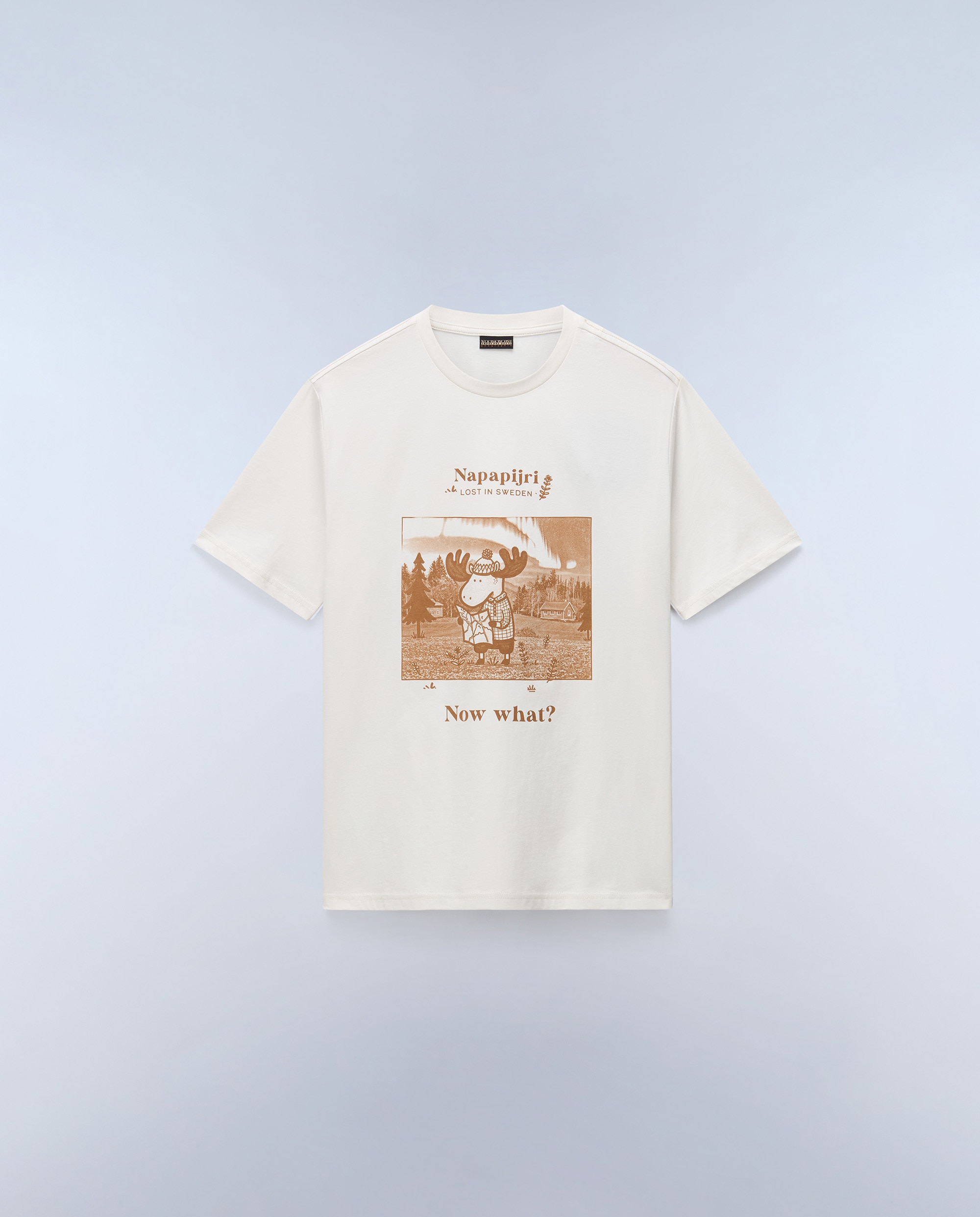 Camiseta de algodón de hombre cabin de manga corta - Napapijri - Crema Crema-3