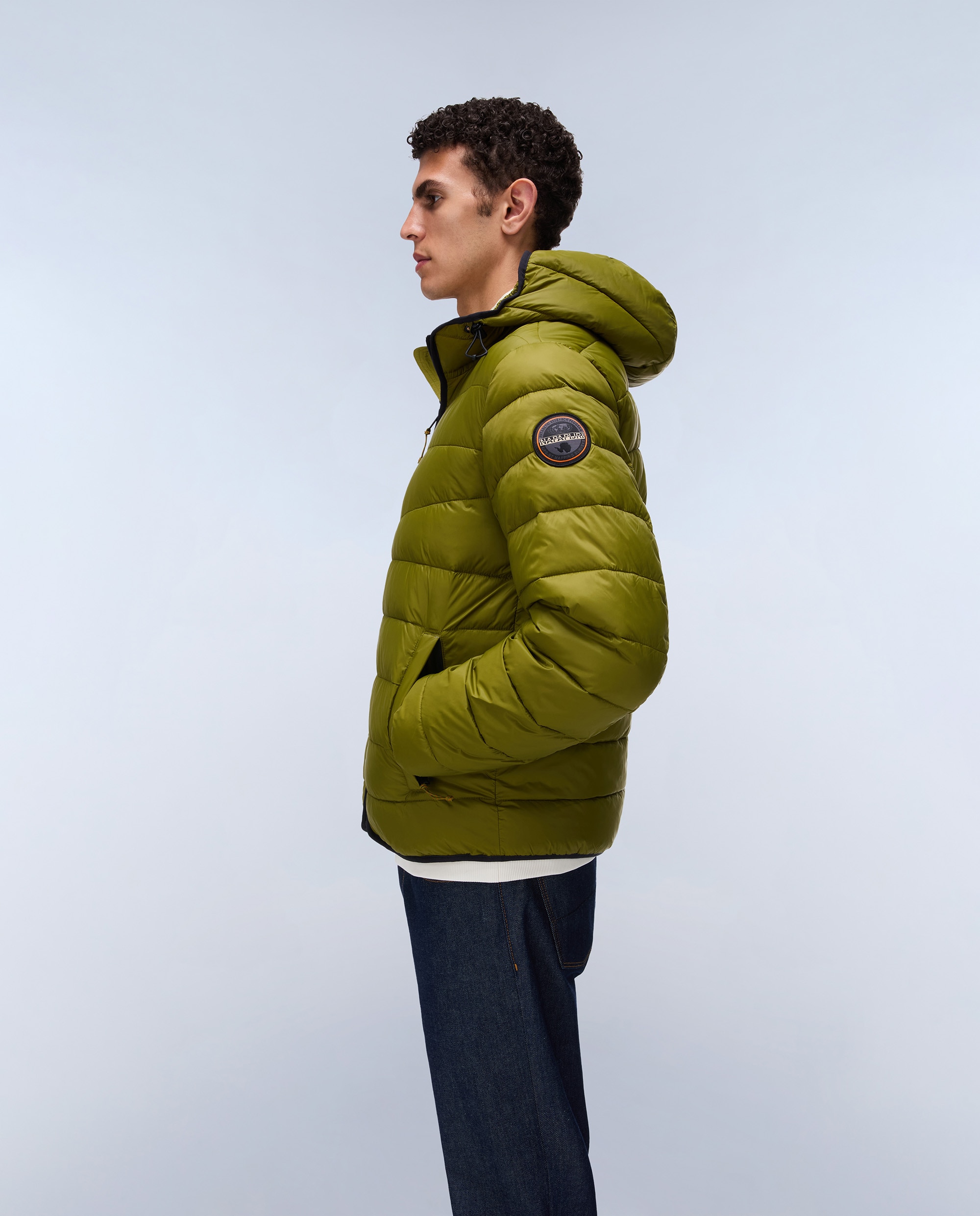 Imagen 3 de Plumífero de hombre aerons h 4 con capucha - Napapijri - Verde claro / Pistacho Verde claro / Pistacho
