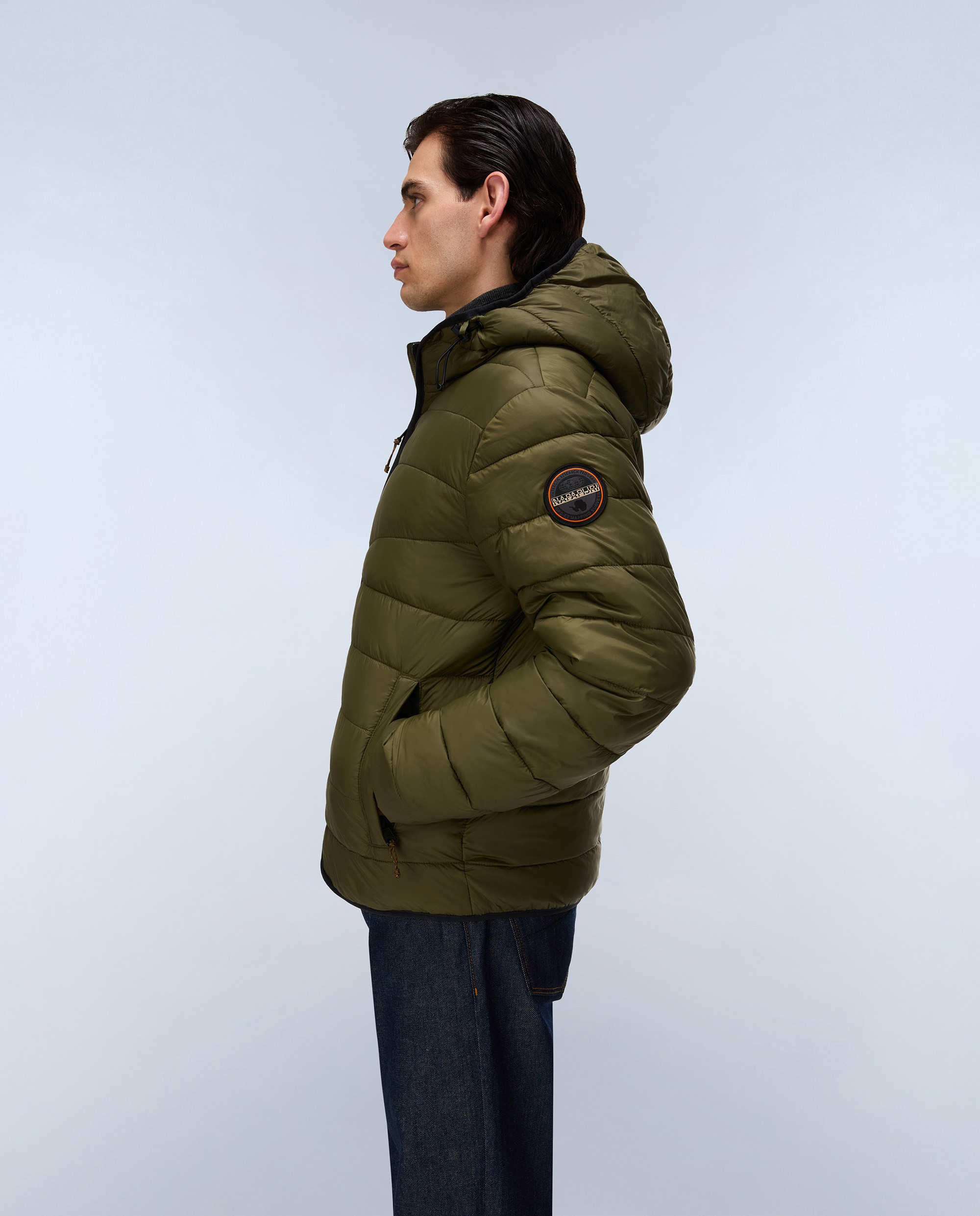 Imagen 3 de Plumífero de hombre aerons h 4 con capucha - Napapijri - Verde Oliva Verde Oliva