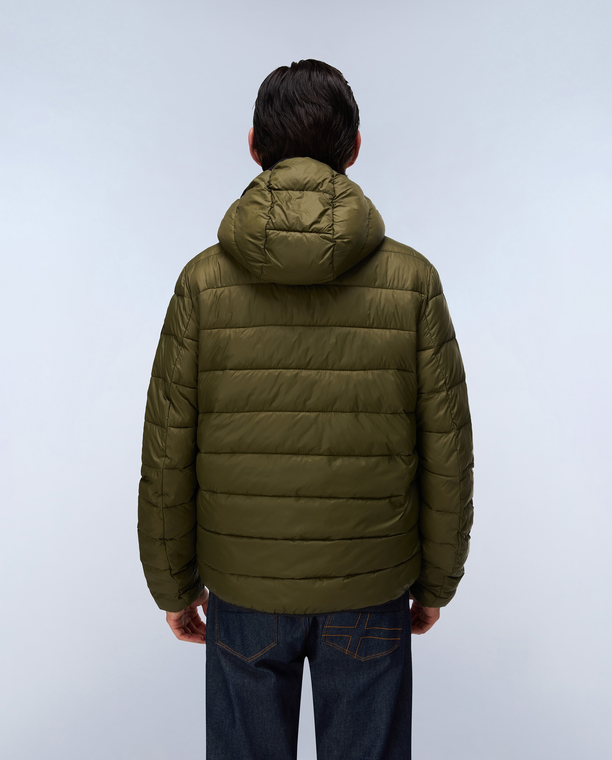 Imagen 4 de Plumífero de hombre aerons h 4 con capucha - Napapijri - Verde Oliva Verde Oliva