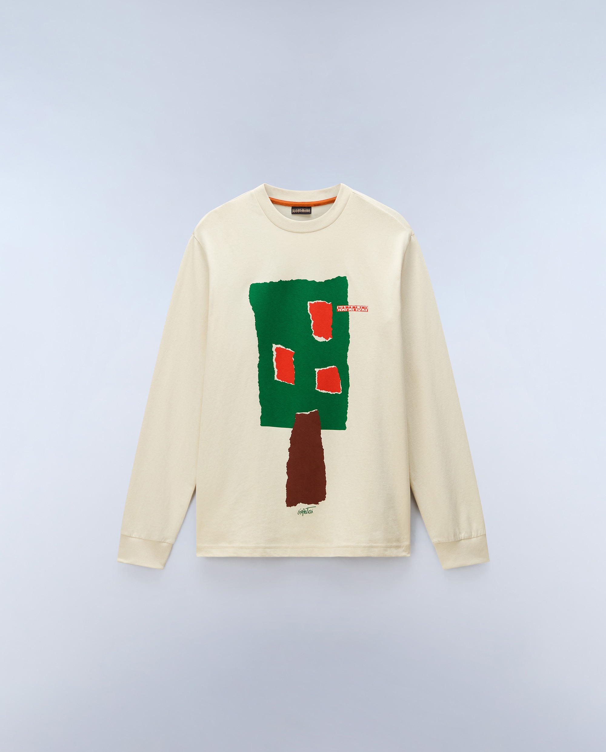Camiseta de hombre tee de manga larga - Napapijri - Beige Beige-5