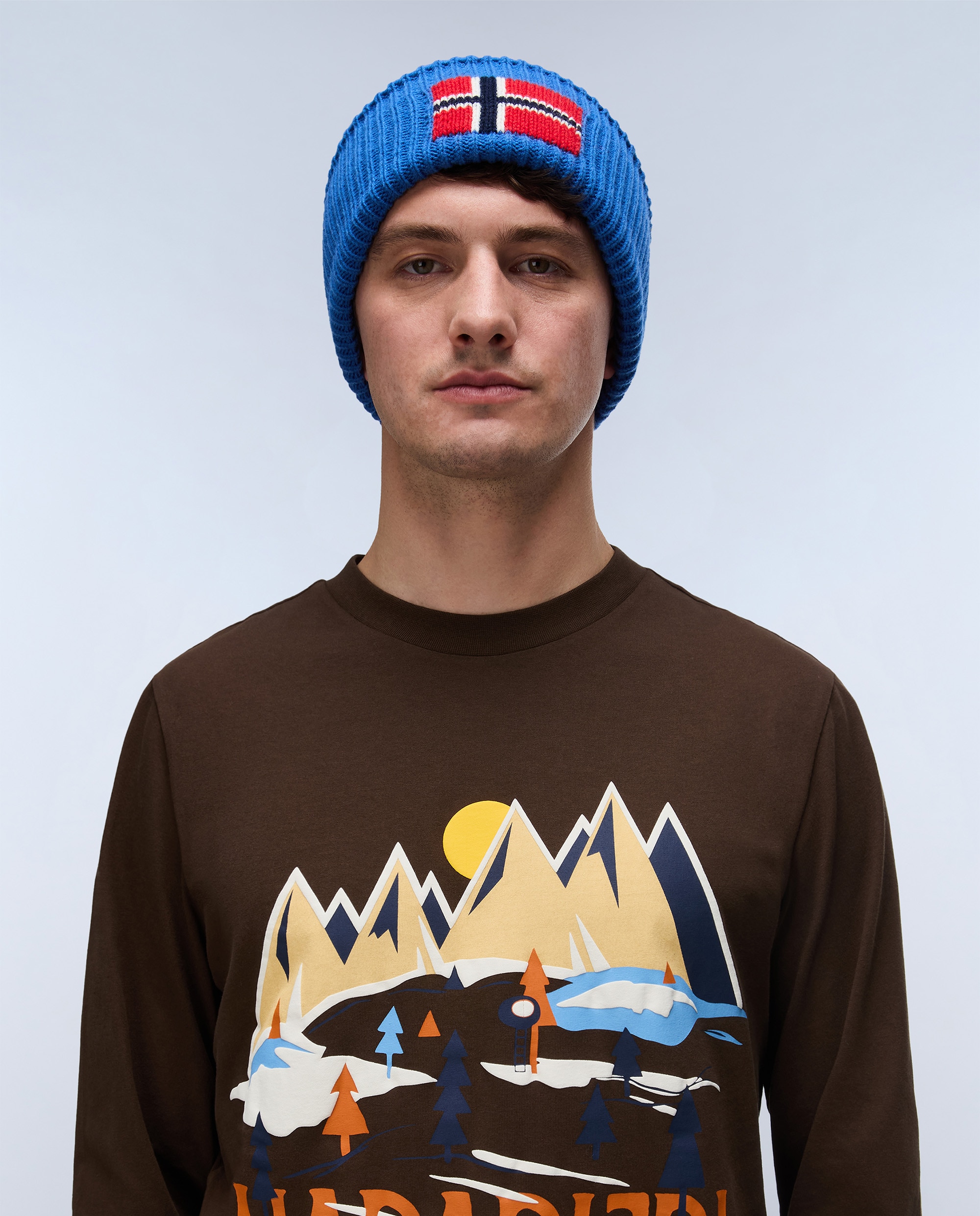 Camiseta de hombre tee de manga larga - Napapijri - Marrón chocolate Marrón chocolate-2