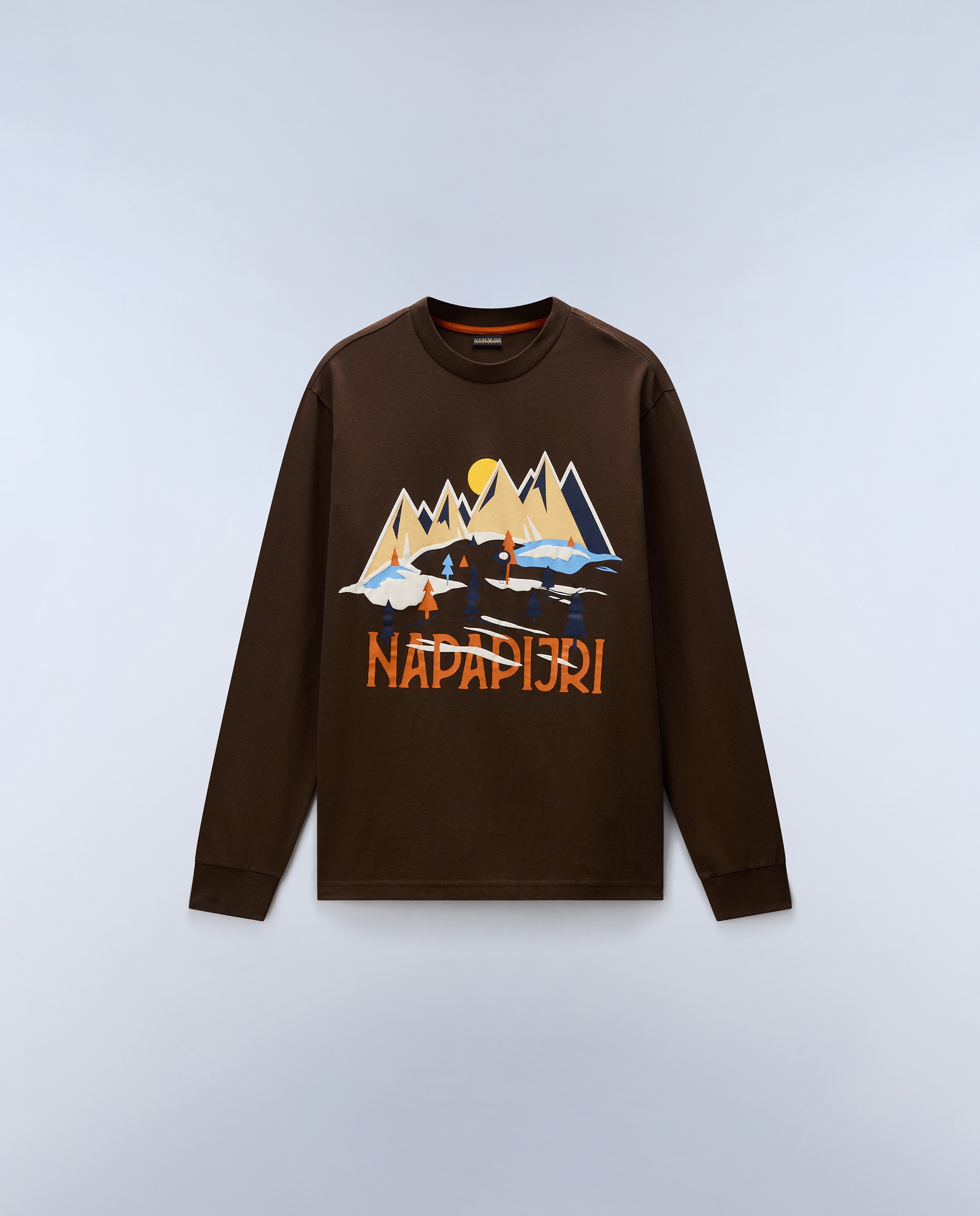 Camiseta de hombre tee de manga larga - Napapijri - Marrón chocolate Marrón chocolate-5