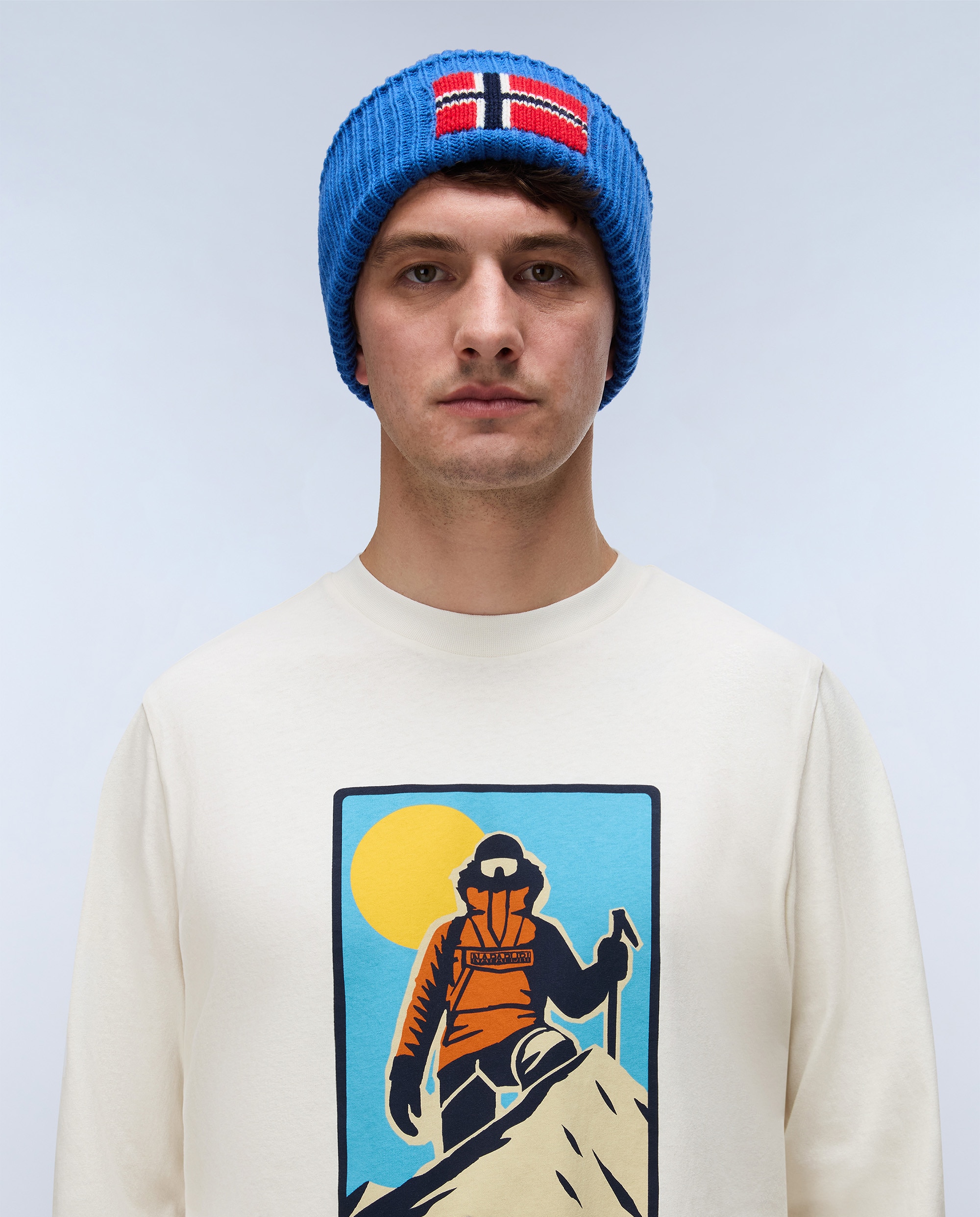 Camiseta de hombre tee de manga larga - Napapijri - Crema Crema-2