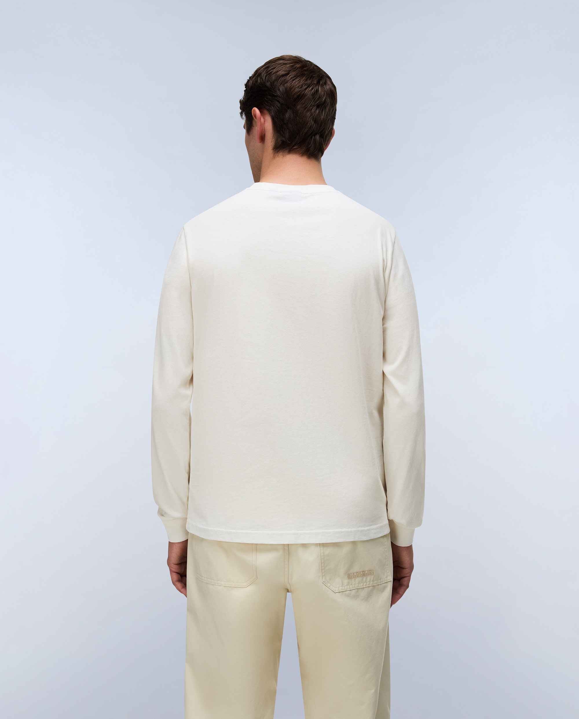 Camiseta de hombre tee de manga larga - Napapijri - Crema Crema-3