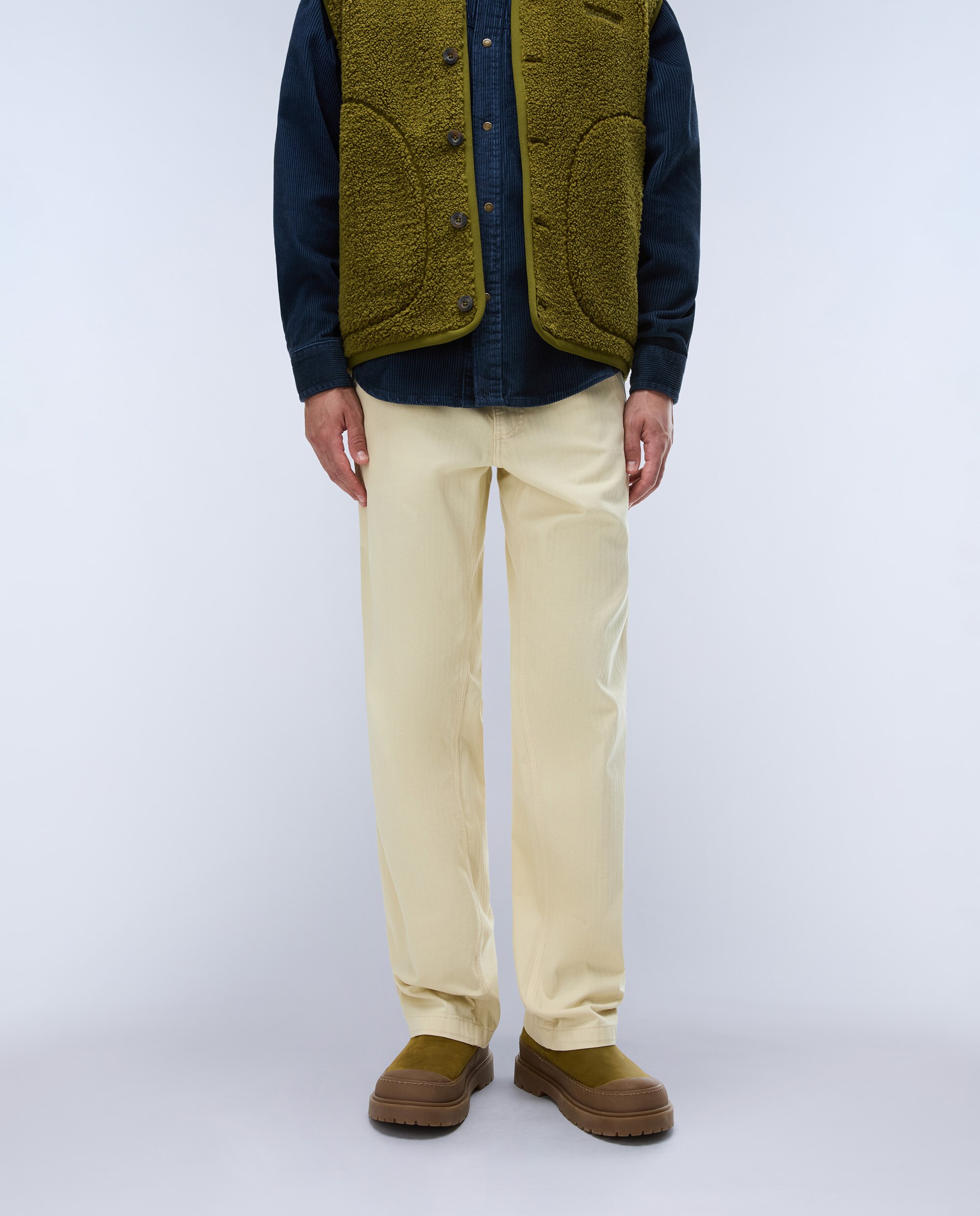 Imagen 0 de Pantalón chino de hombre m-khaima largo de corte regular Hueso