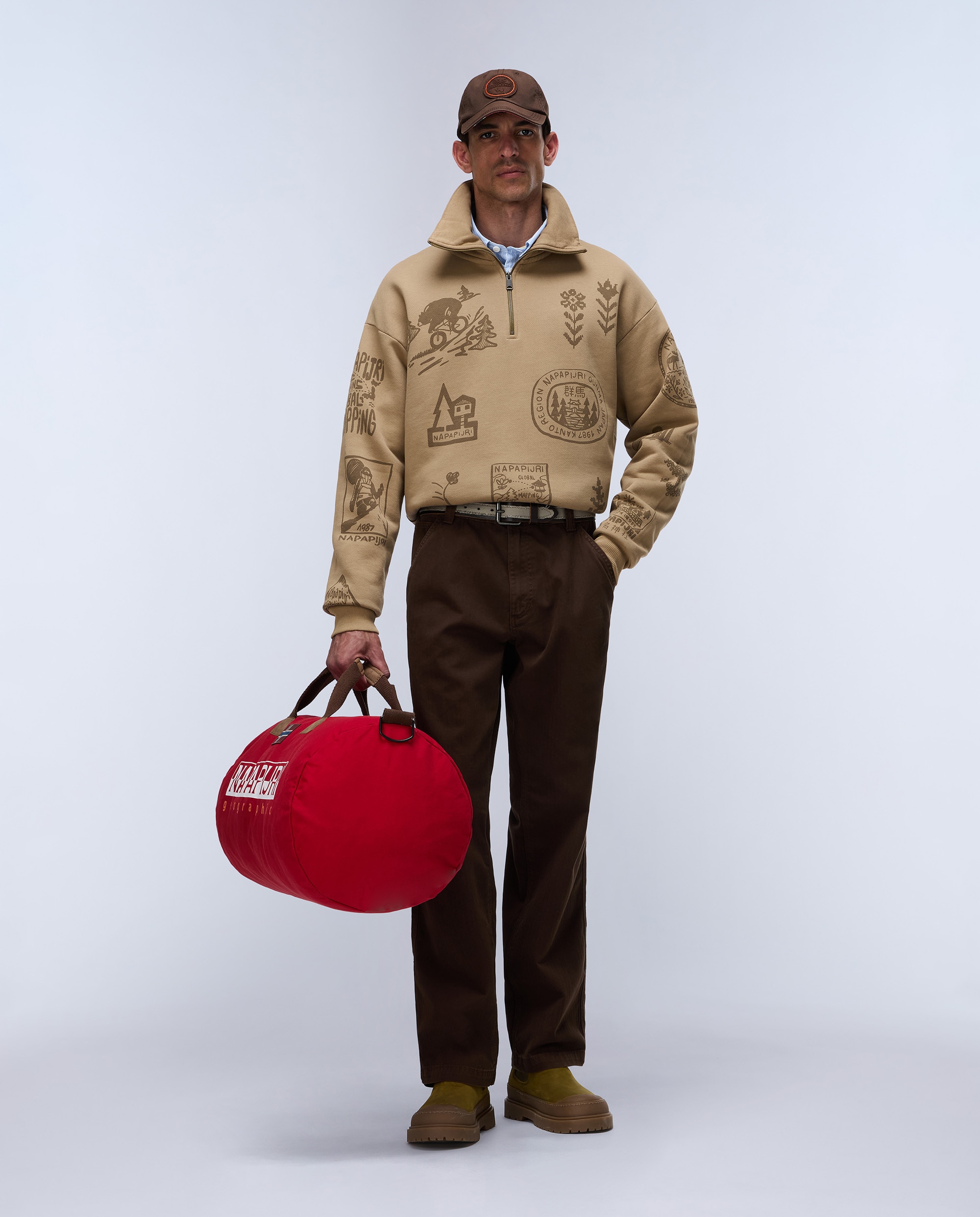 Imagen 1 de Pantalón chino de hombre m-khaima largo de corte regular - Napapijri - Marrón chocolate Marrón chocolate