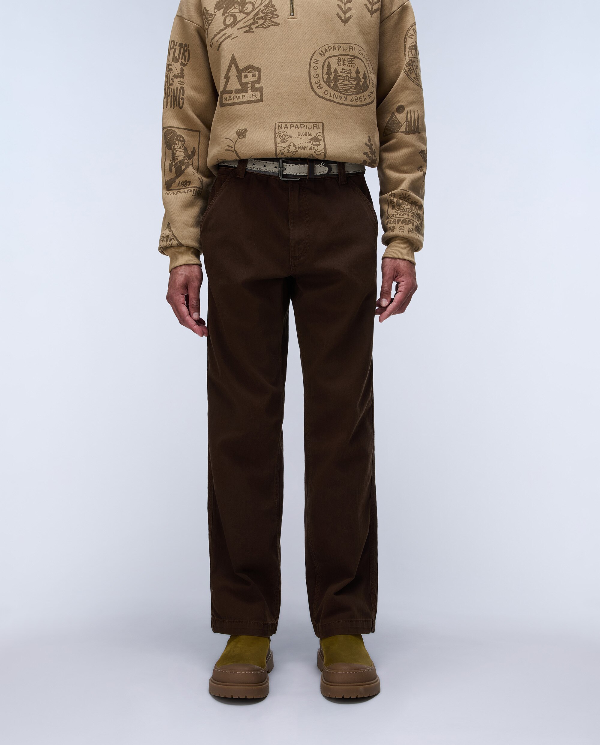 Imagen 2 de Pantalón chino de hombre m-khaima largo de corte regular - Napapijri - Marrón chocolate Marrón chocolate