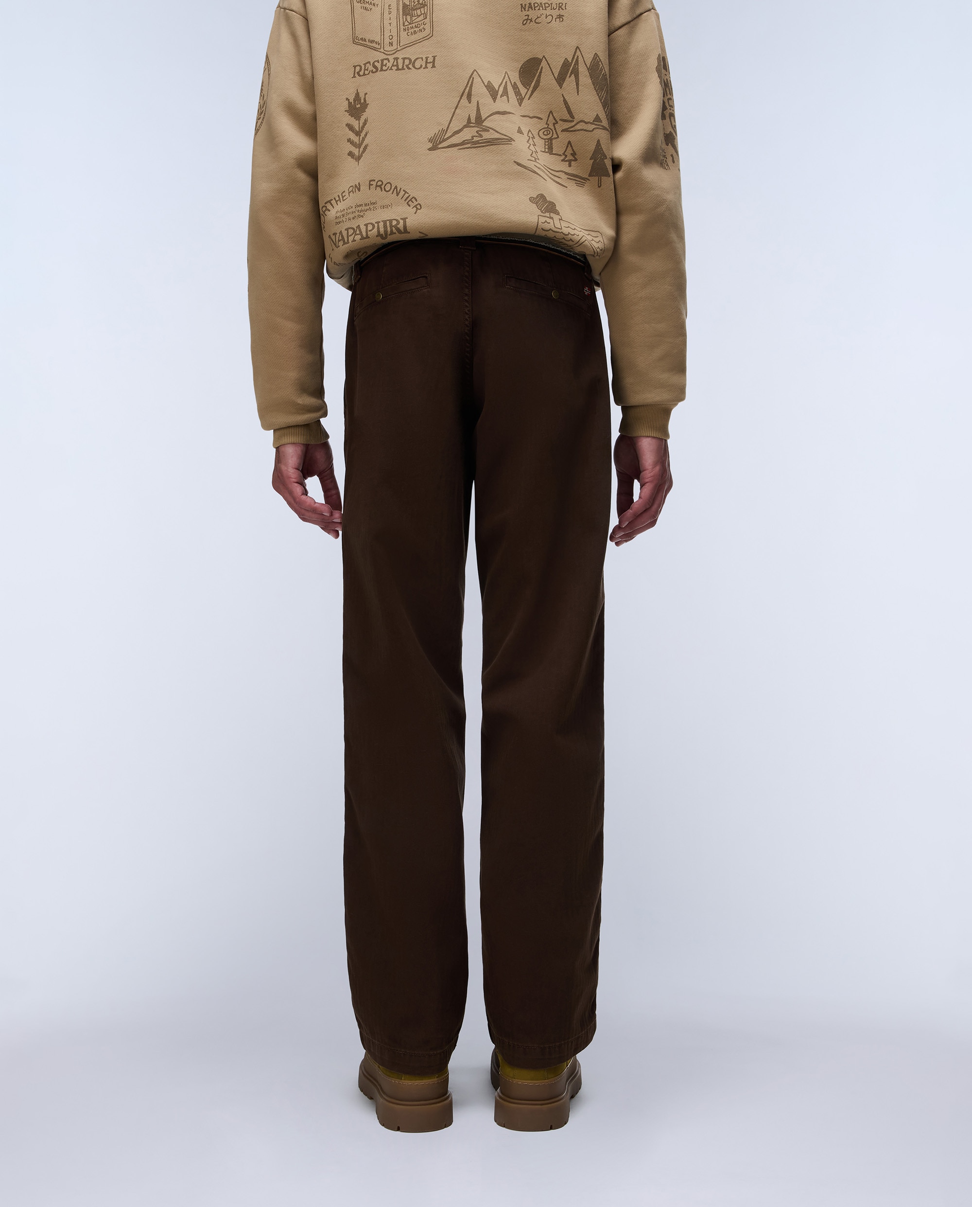 Imagen 4 de Pantalón chino de hombre m-khaima largo de corte regular - Napapijri - Marrón chocolate Marrón chocolate