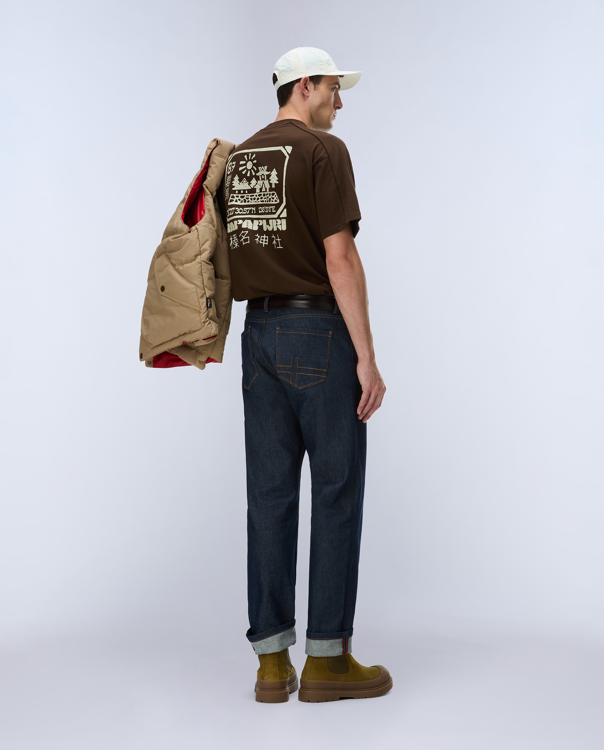 Imagen 1 de Camiseta de hombre teza de manga corta - Napapijri - Marrón chocolate Marrón chocolate