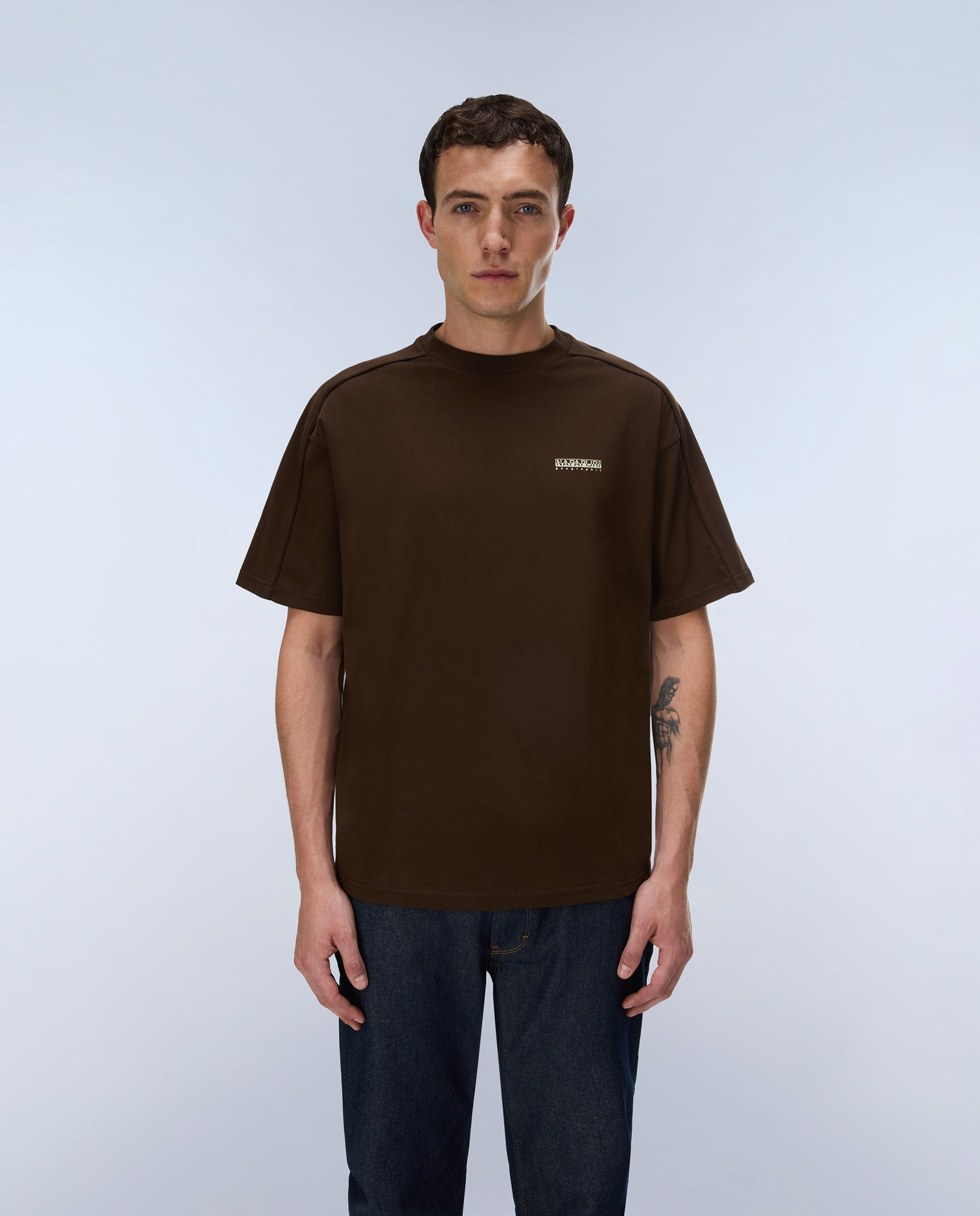 Imagen 2 de Camiseta de hombre teza de manga corta - Napapijri - Marrón chocolate Marrón chocolate